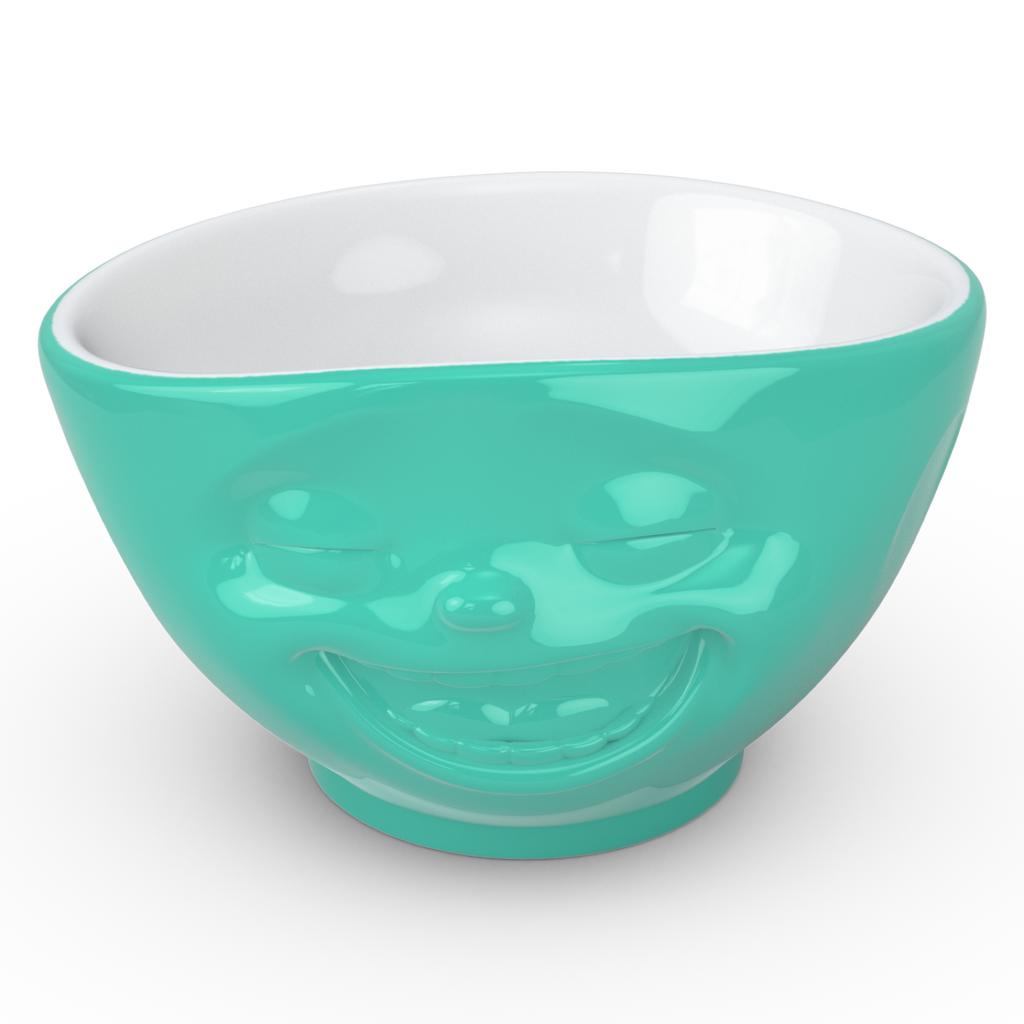 Laughing Face - Mint Green 16 oz. Bowl