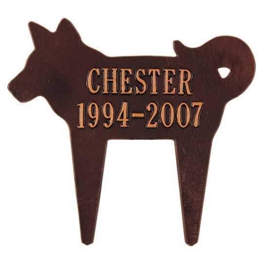 Dog Silhouette Memorial Marker 