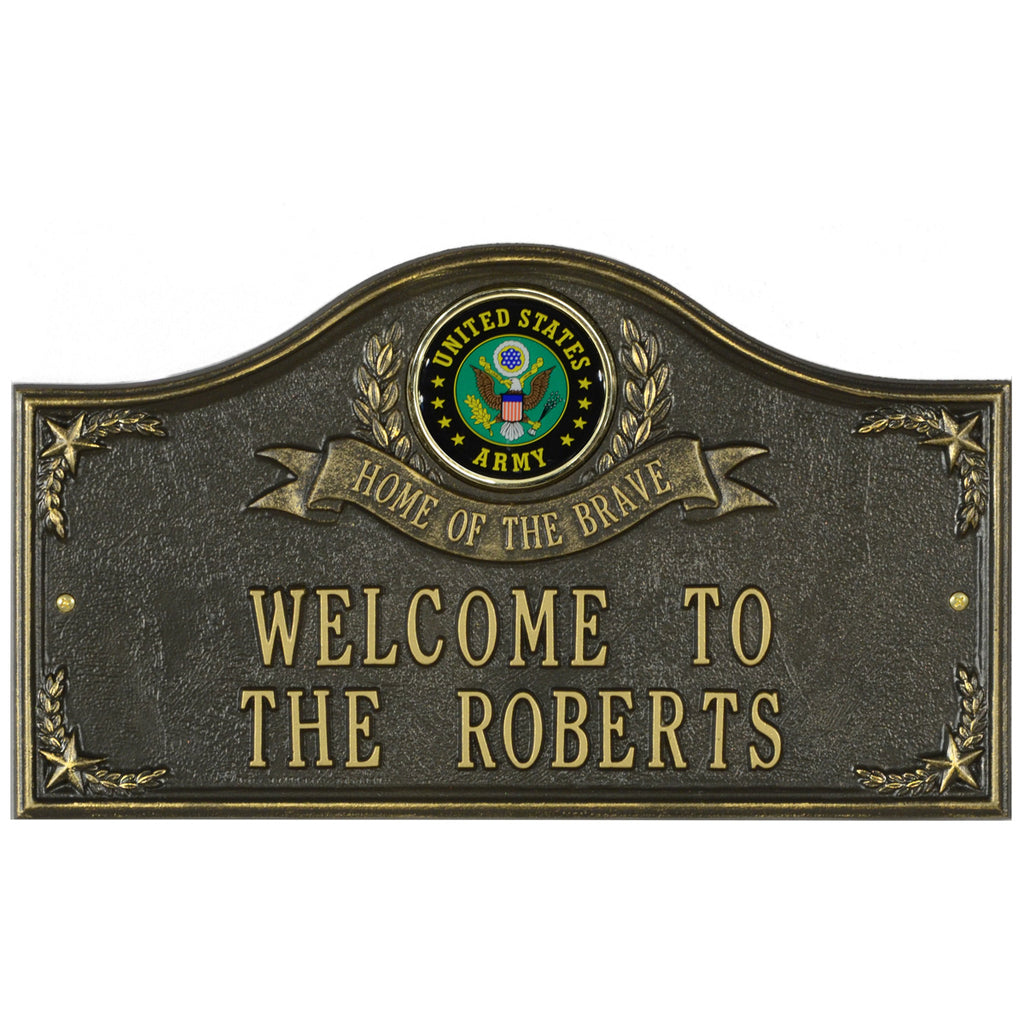 Army Gifts: Home Of The Brave Personalized Plaque