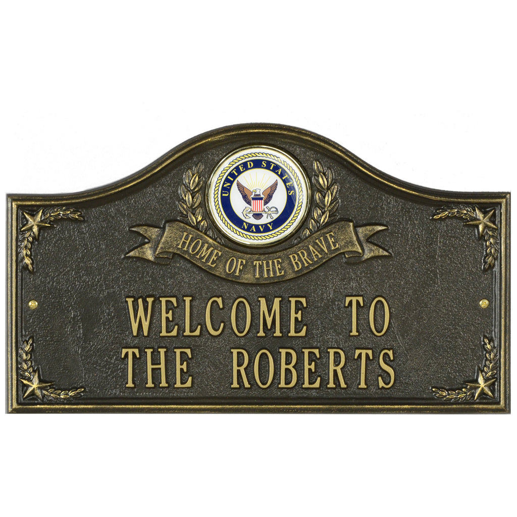 Navy Gifts: Home Of The Brave Personalized Plaque
