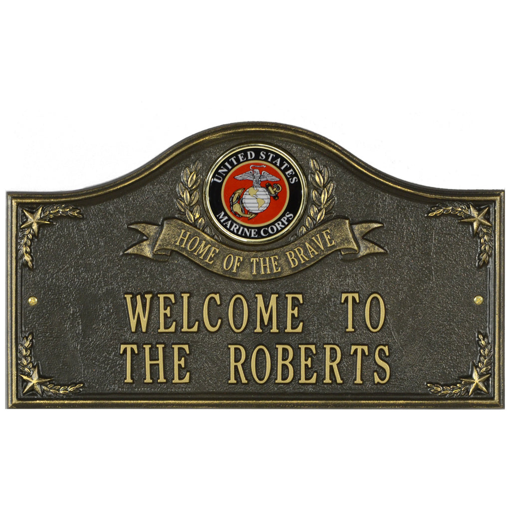 Marine Corps Gifts: Home Of The Brave Personalized Plaque