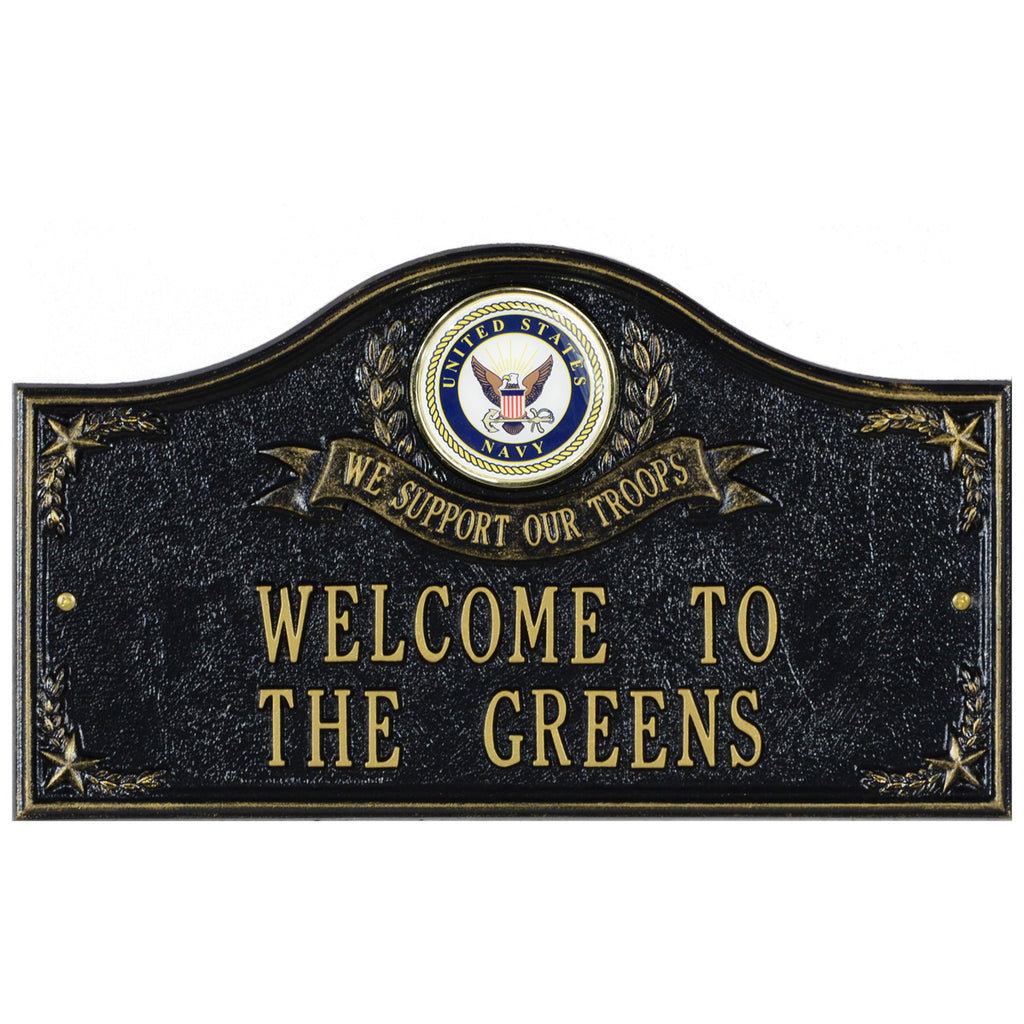 Navy Gifts: We Support Our Troops Personalized Plaque