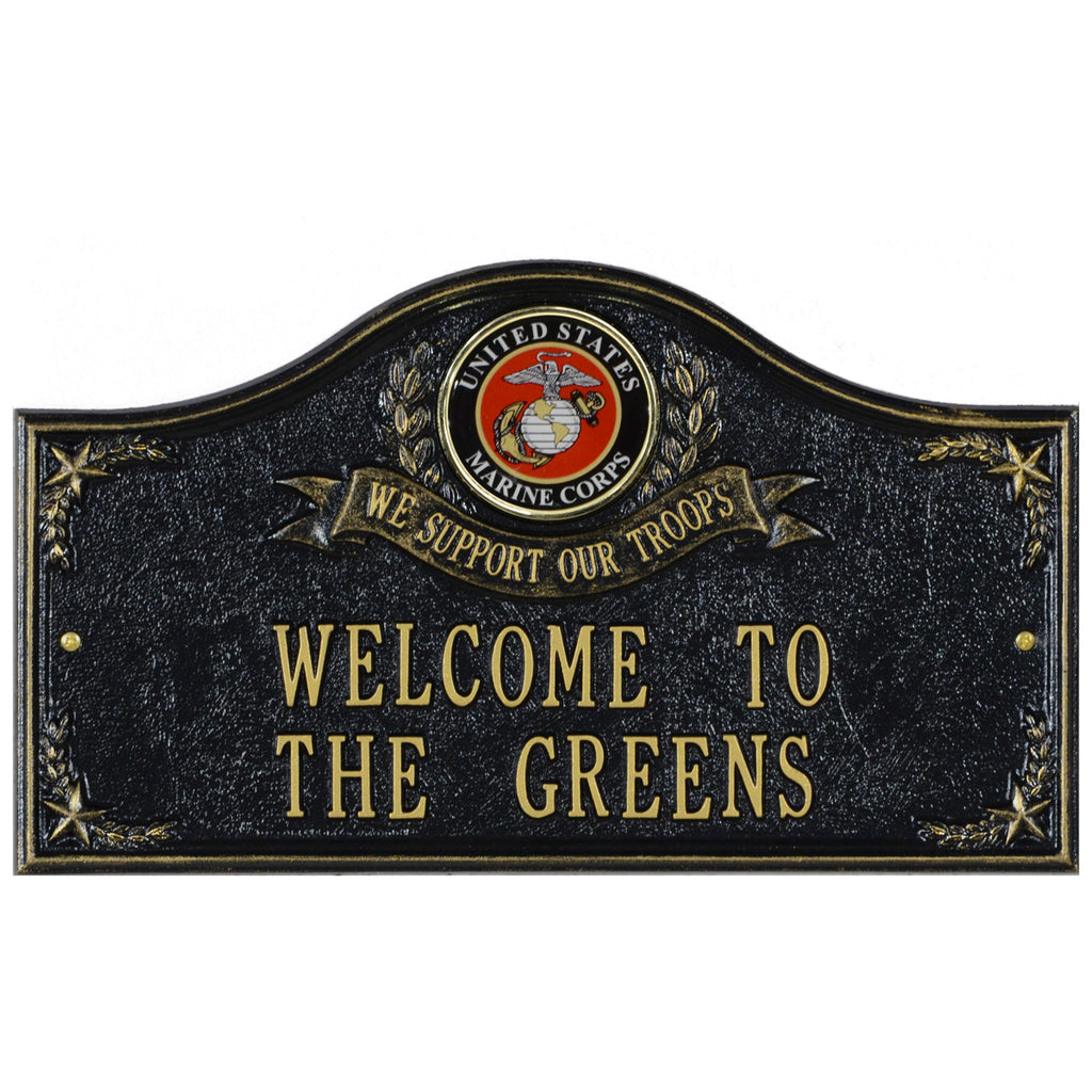 Marine Corps Gifts: We Support Our Troops Personalized Plaque