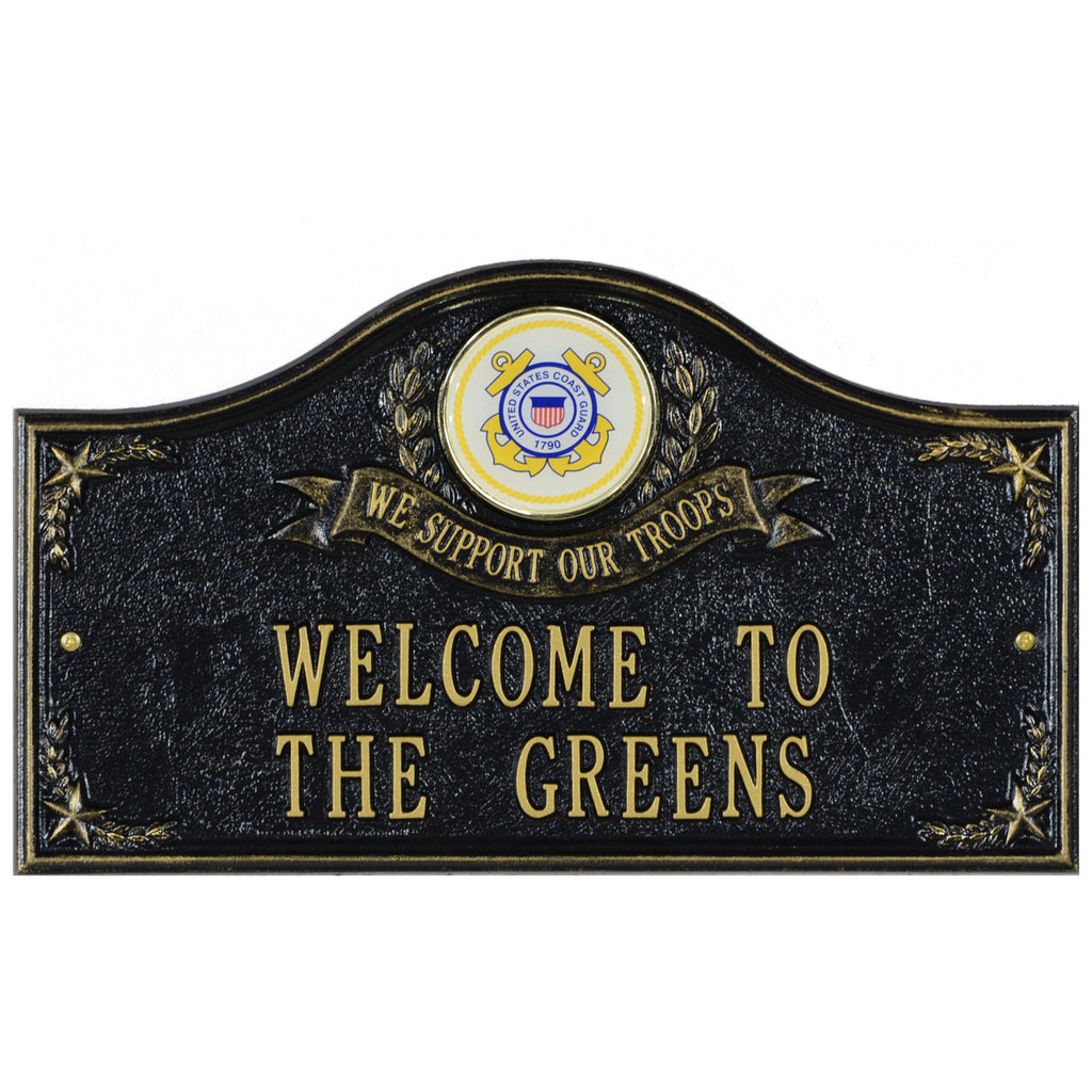 Coast Guard Gifts: We Support Our Troops Personalized Plaque