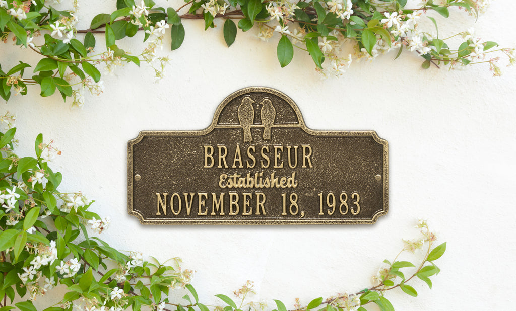 Love Birds Wedding or Anniversary Plaque