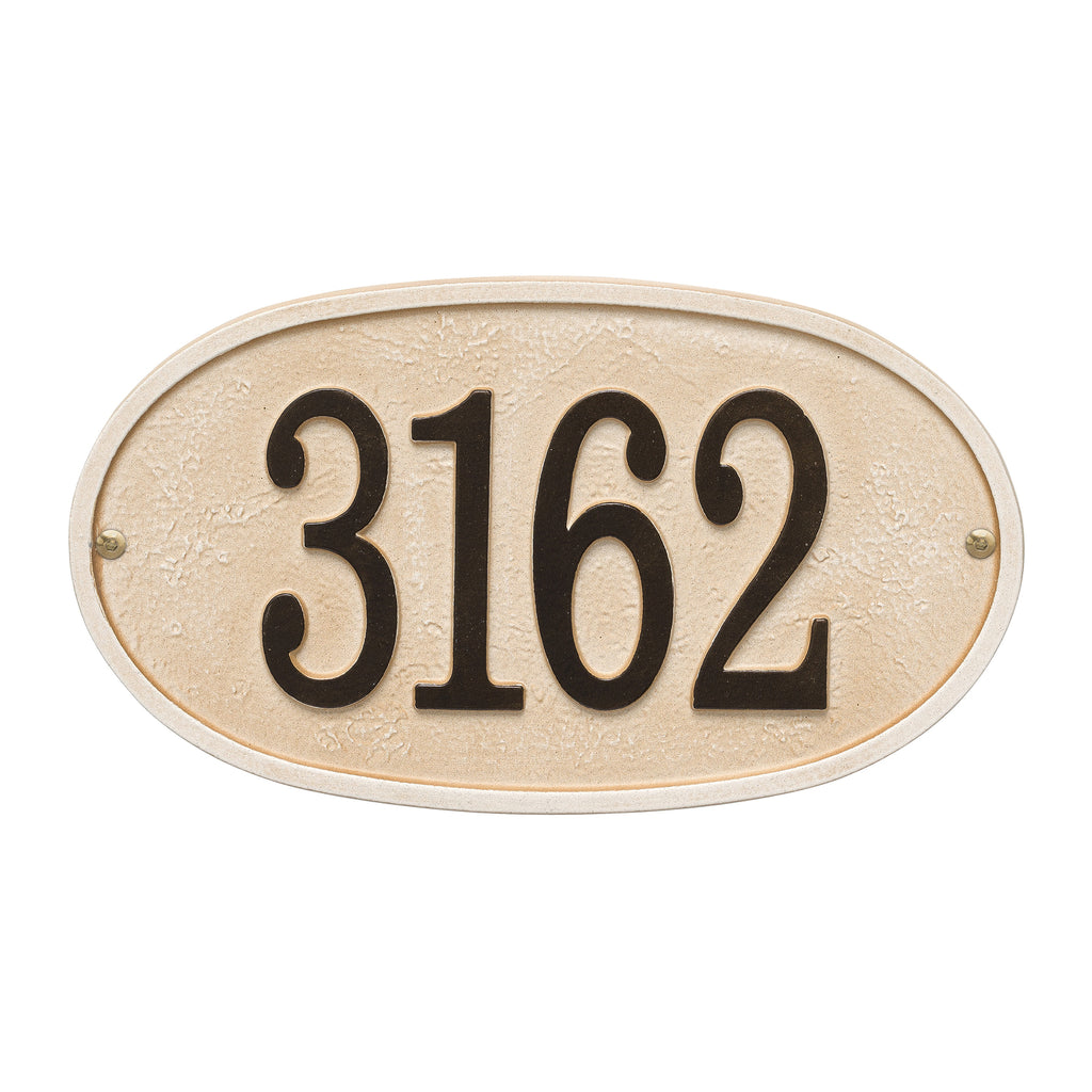 Stonework Oval House Numbers Plaque