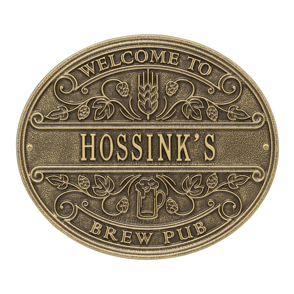Brew Pub Welcome Plaque