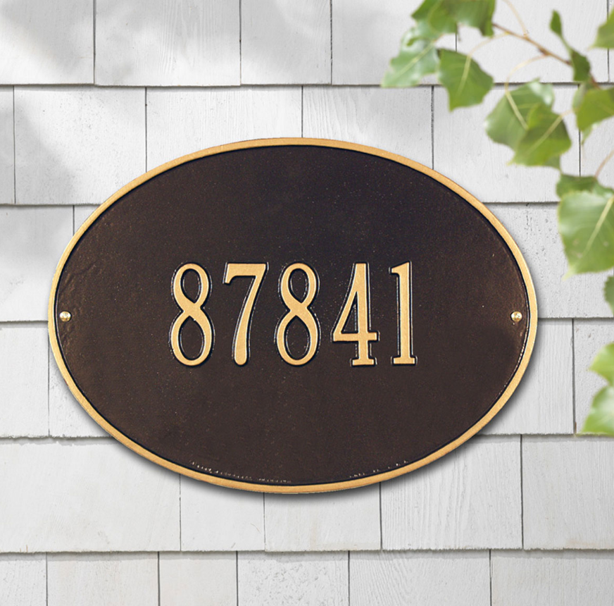 Hawthorne Oval Wall Address Plaque (Standard Size) 