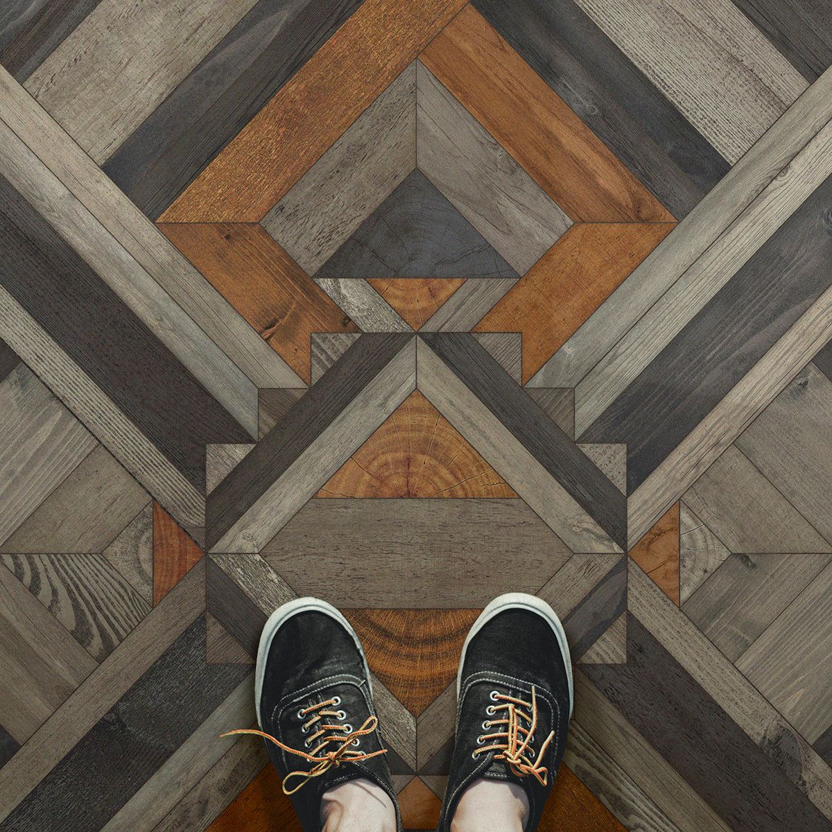 Vintage Vinyl Floorcloths - Norwegian Wood Collection - Appalachian