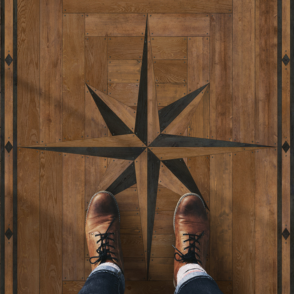 Vintage Vinyl Floorcloths - Williamsburg Collection - 18th Century Joinery