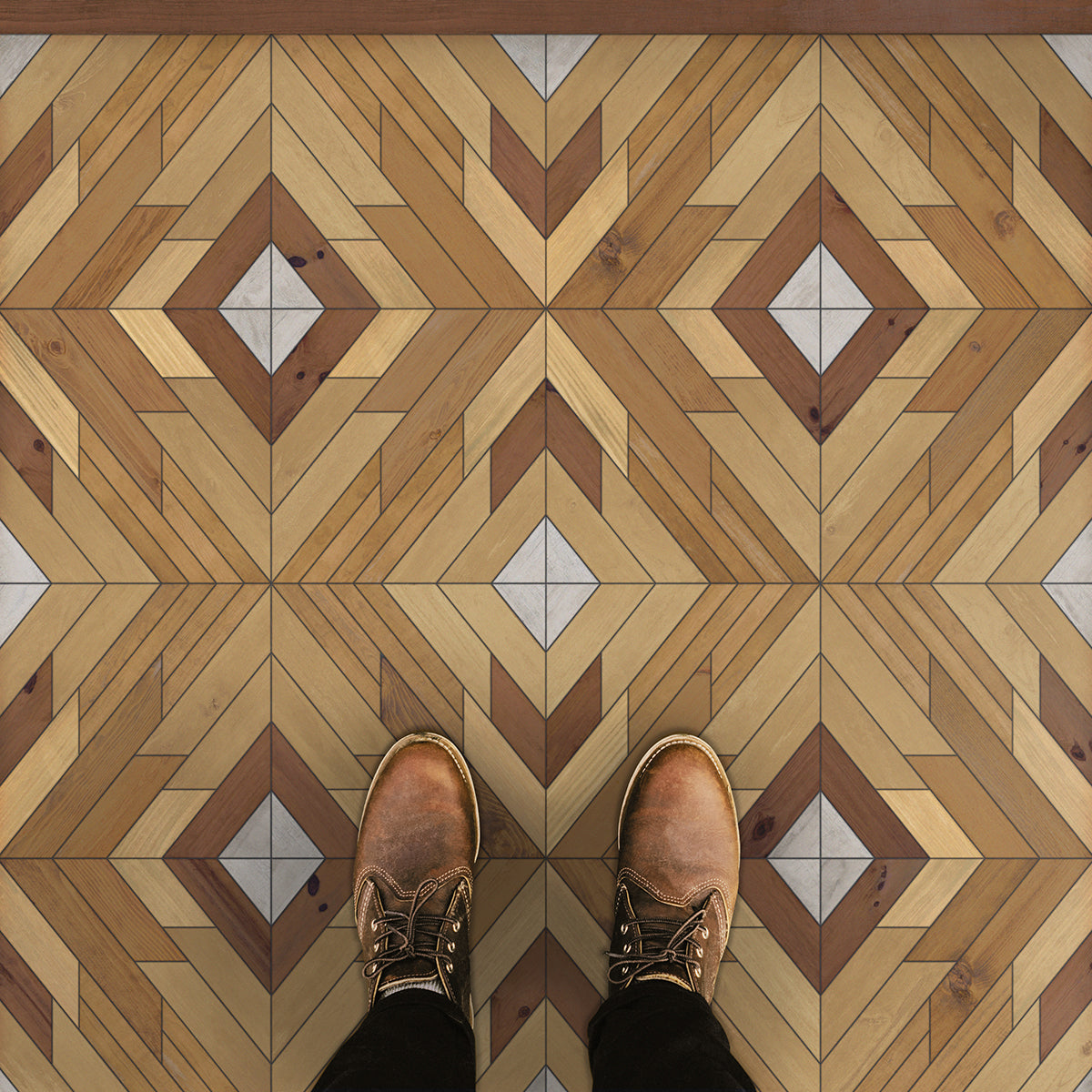 Vintage Vinyl Floorcloths - Norwegian Wood Collection - Denali