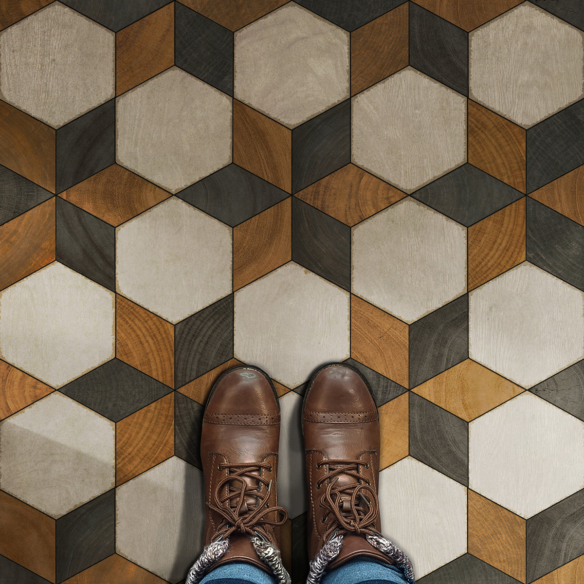 Vintage Vinyl Floorcloths - Artisanry Collection - Illuminated