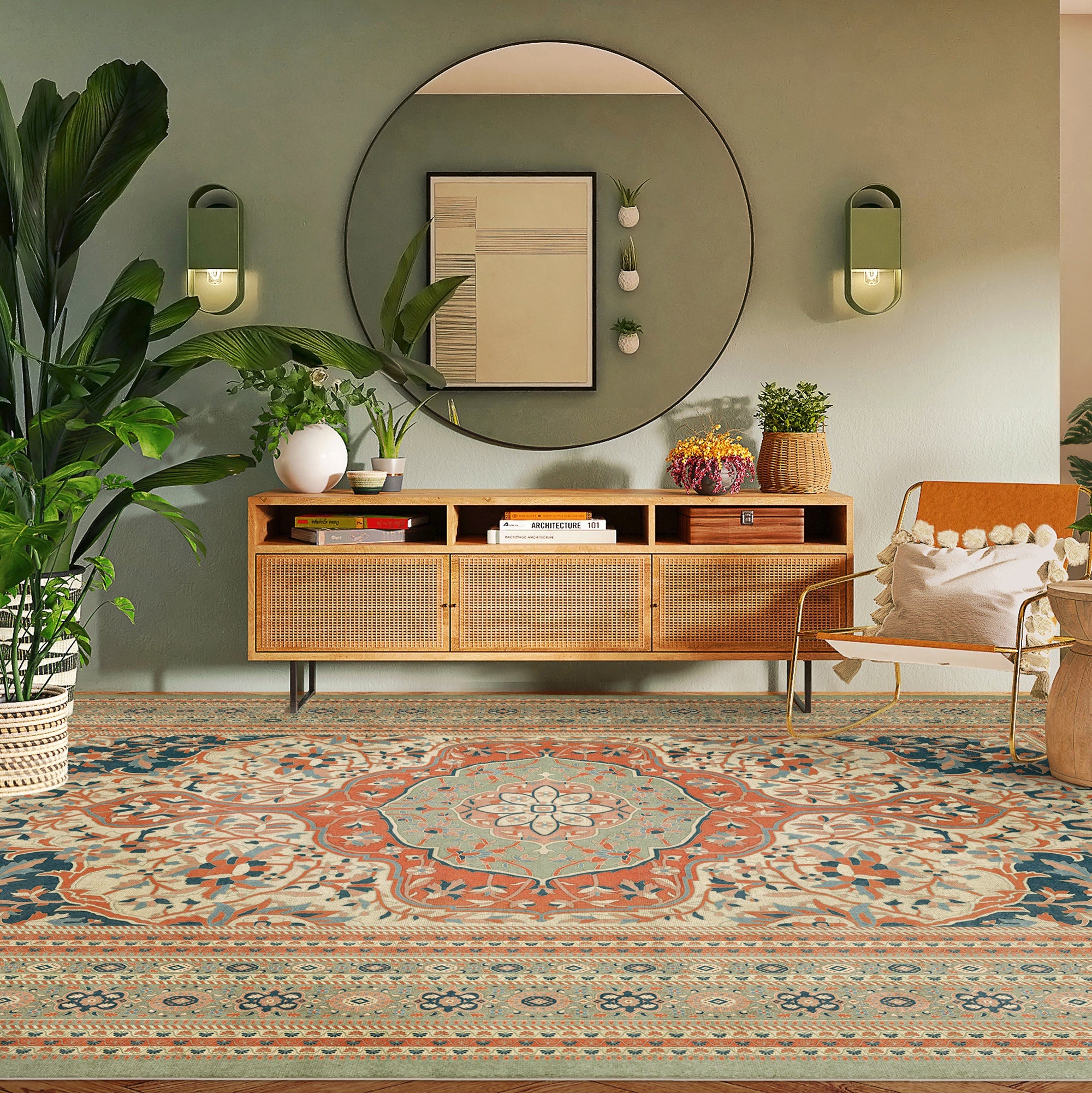 Vintage Vinyl Floorcloths - Persian Bazaar Collection - Farahan