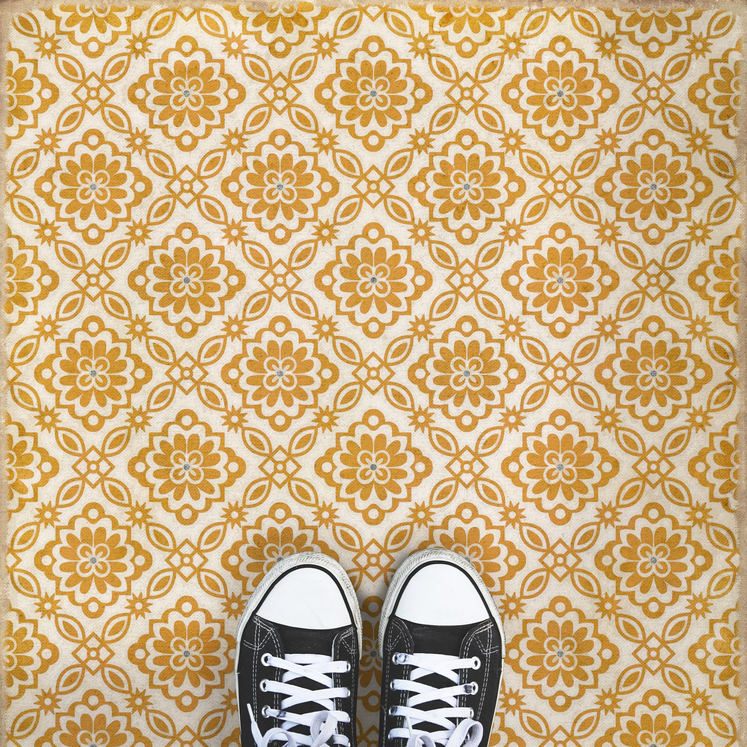 Vintage Vinyl Floorcloths - Williamsburg Collection - Bookbinder