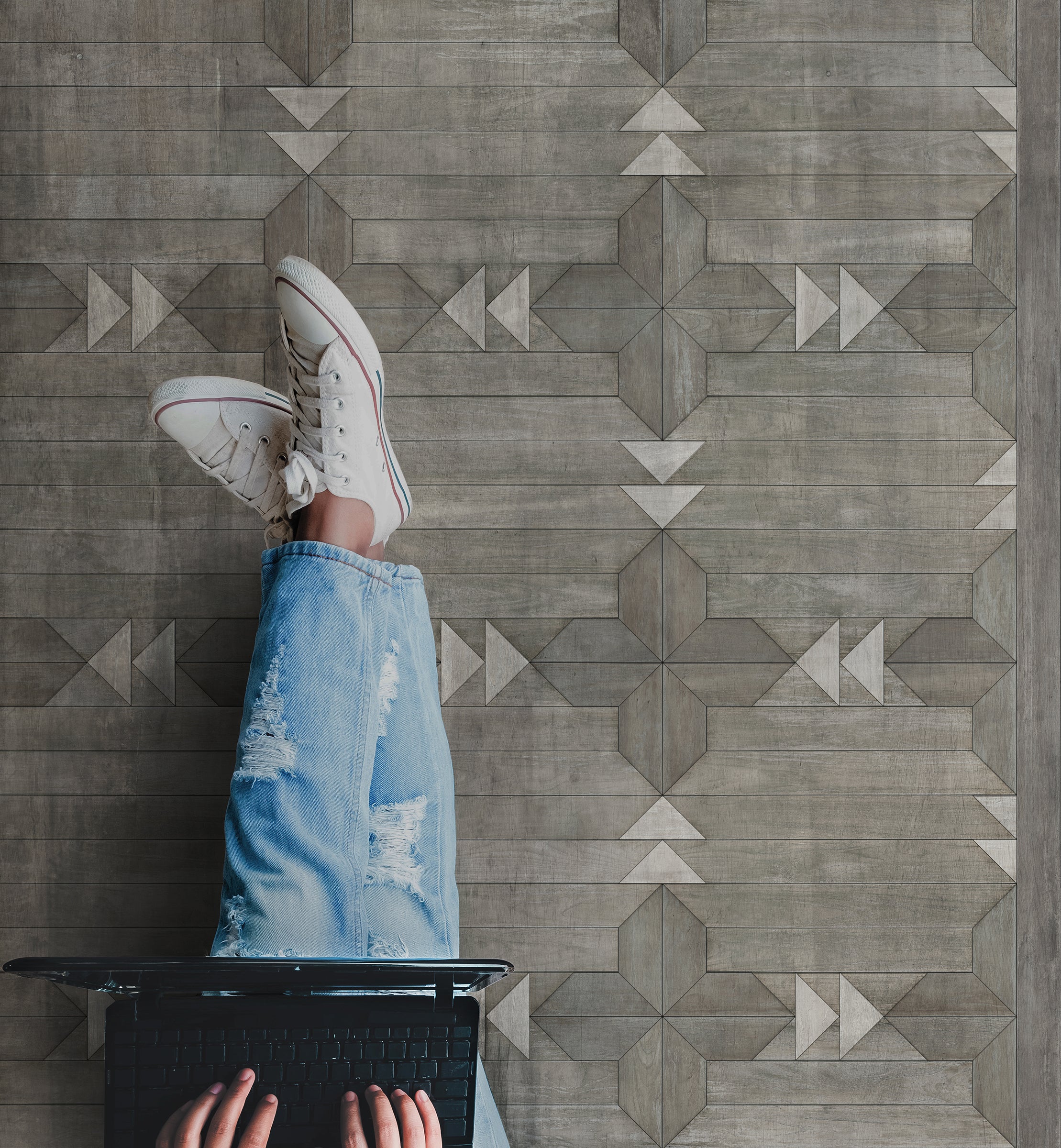 Vintage Vinyl Floorcloths - Norwegian Wood Collection - Carpathian