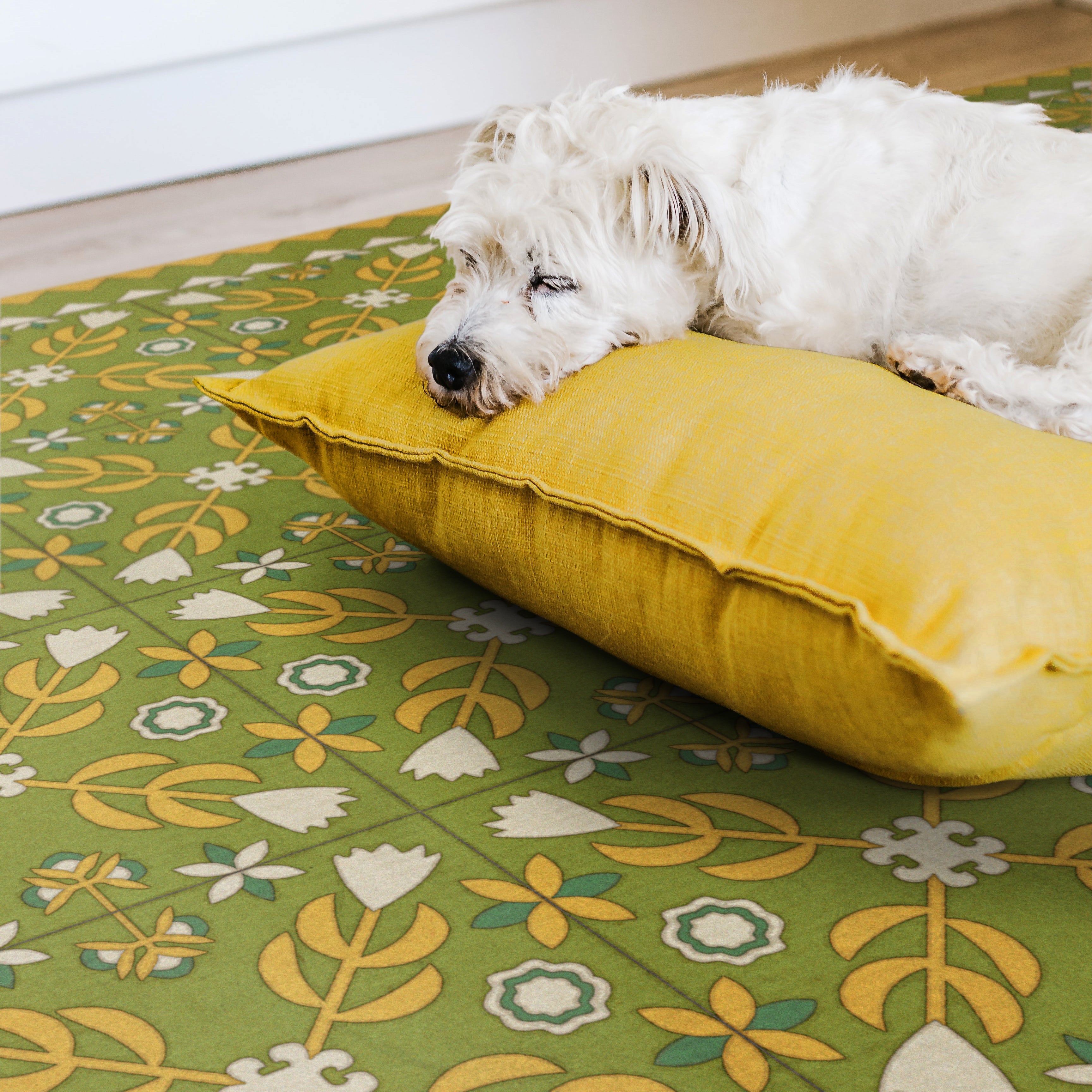 Vintage Vinyl Floorcloths - American Folk Art Museum Collection - Floral Quilt