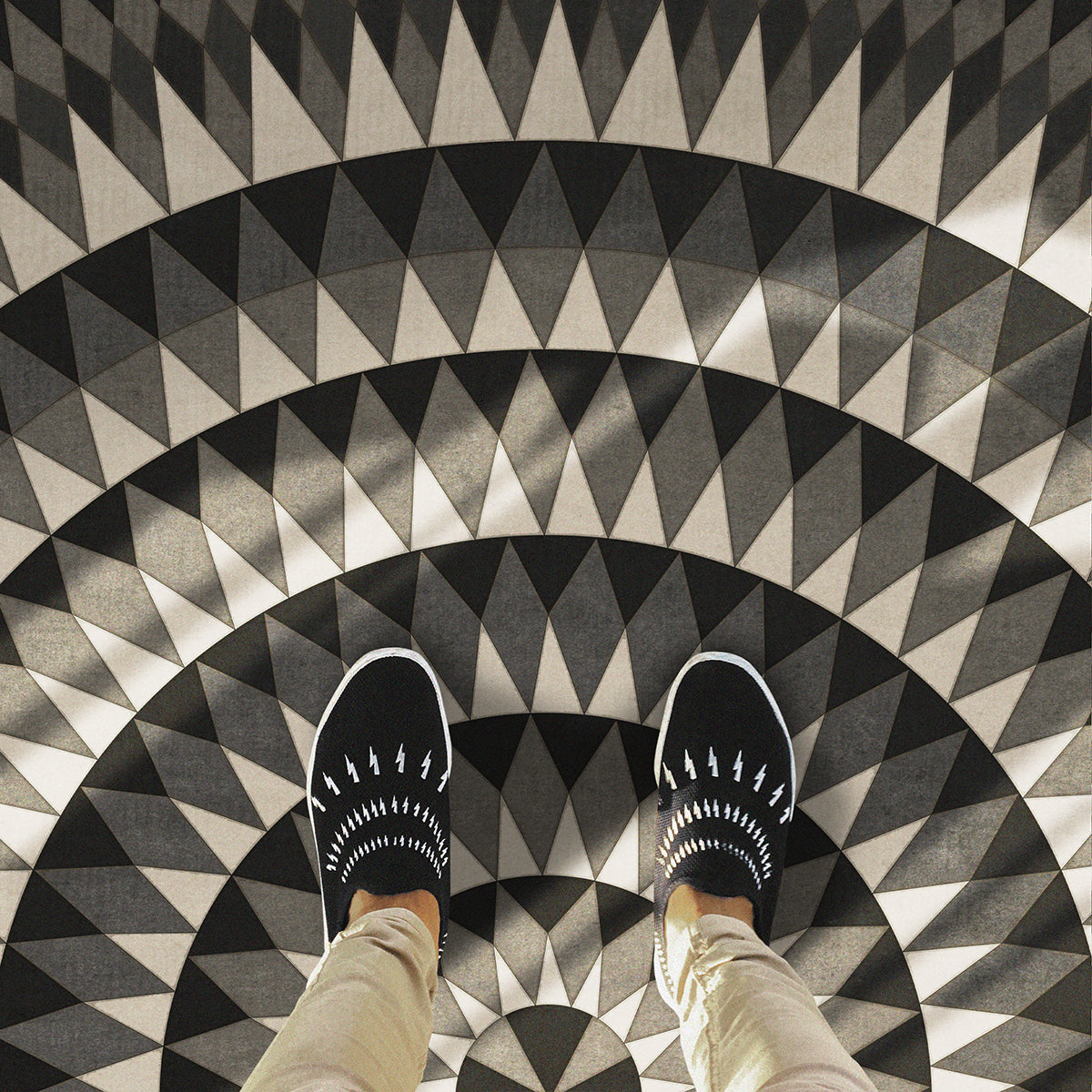 Vintage Vinyl Floorcloths - American Folk Art Museum Collection - Bulls Eye