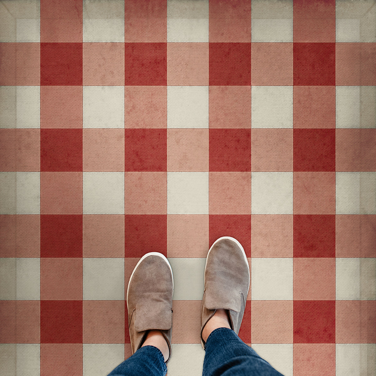 Vintage Vinyl Floorcloths - Williamsburg Collection - Gingham Canvas
