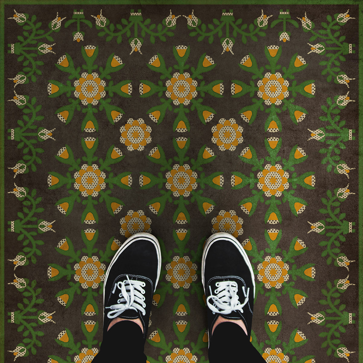 Vintage Vinyl Floorcloths - Williamsburg Collection - Needlework