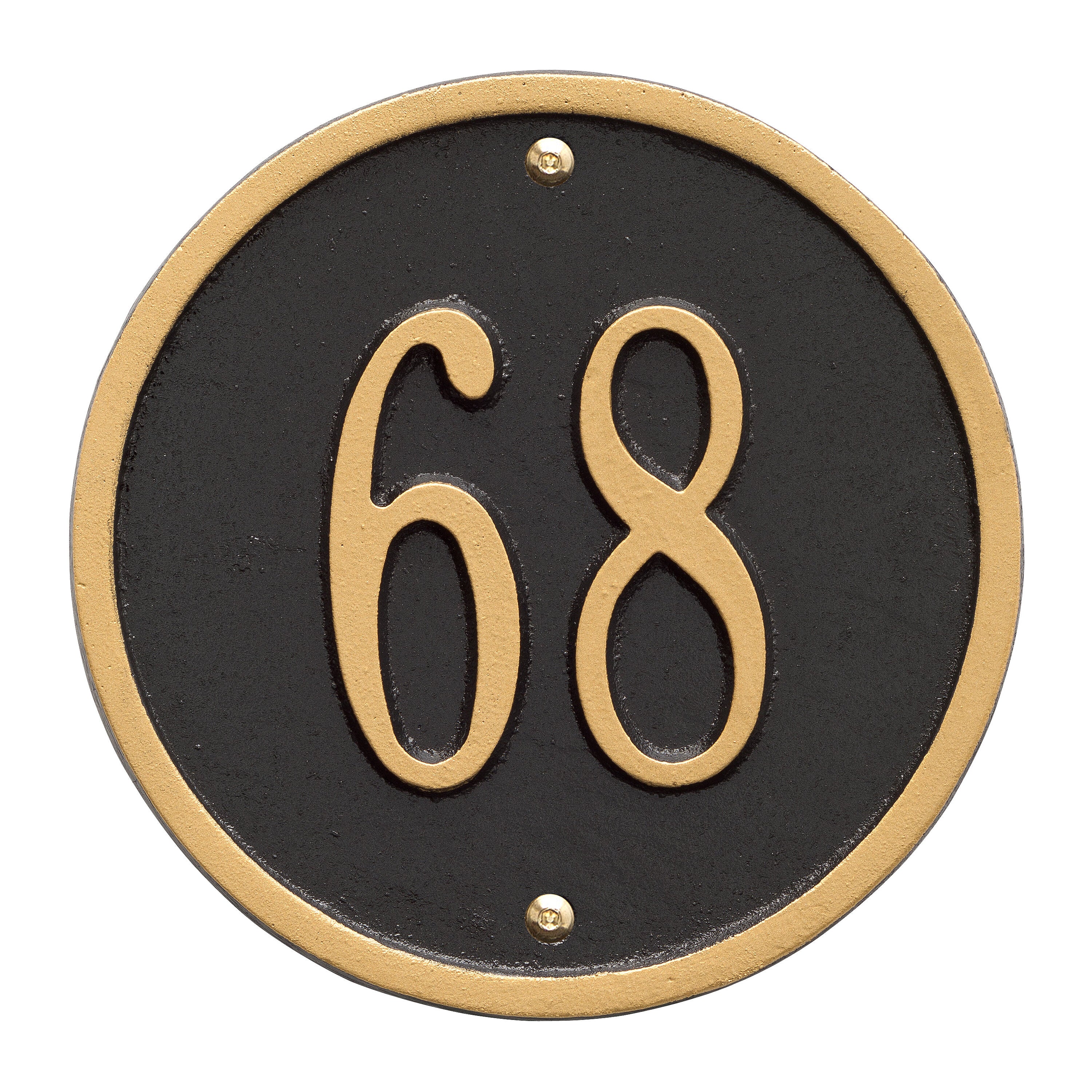 6" Diameter Round Wall Address Plaque