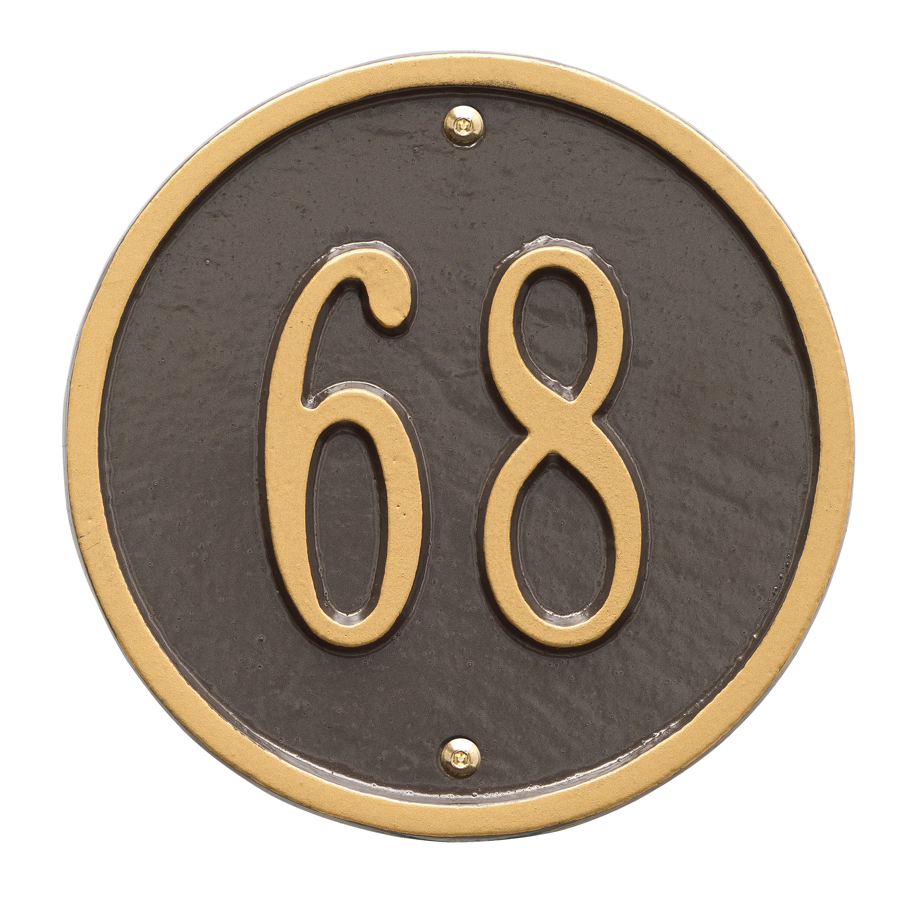 6" Diameter Round Wall Address Plaque