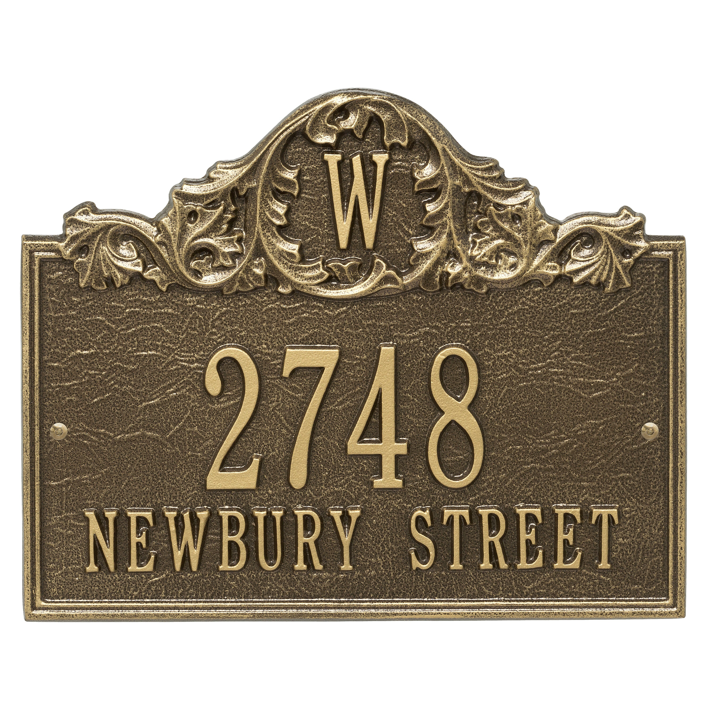 Acanthus Monogram Wall Address Plaque