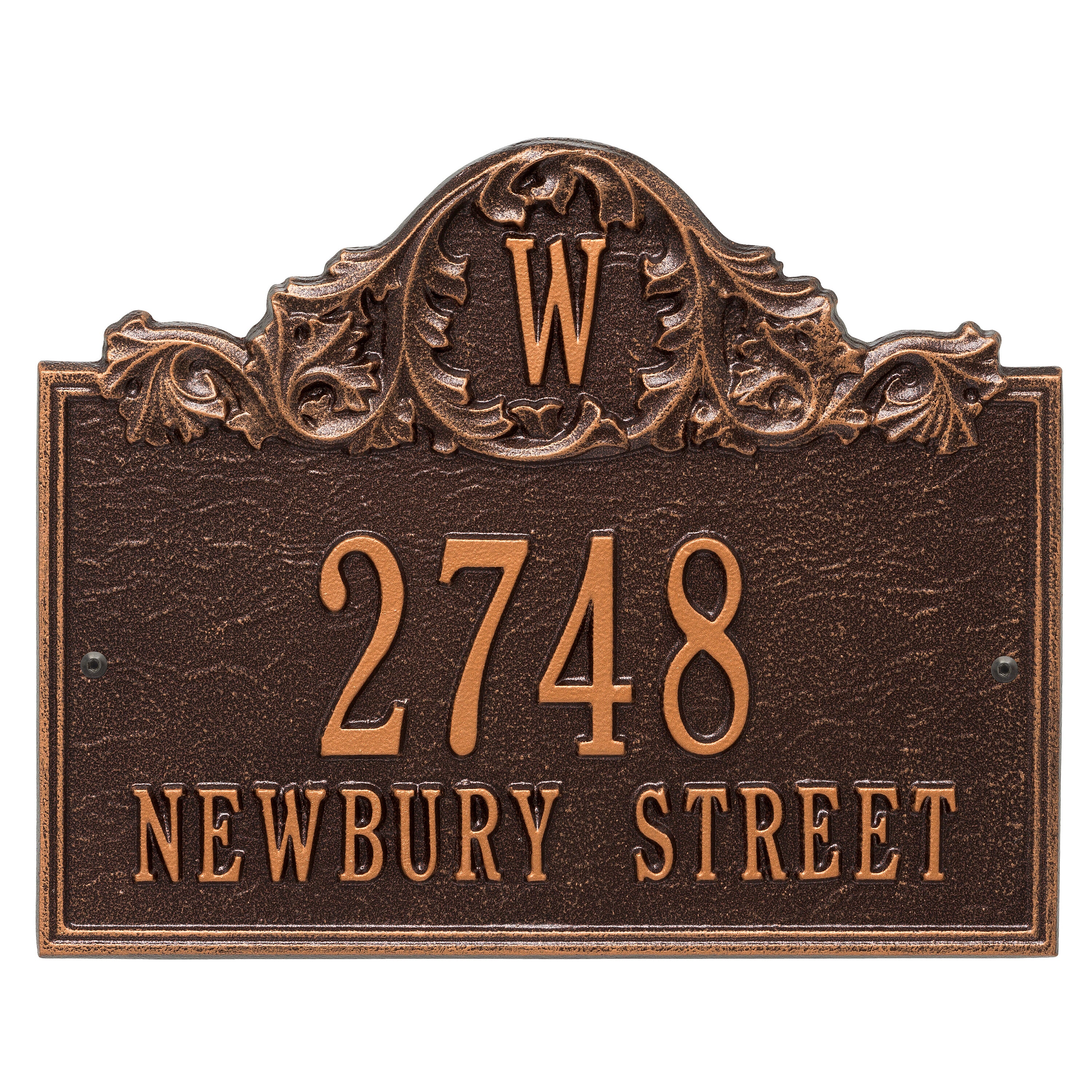 Acanthus Monogram Wall Address Plaque