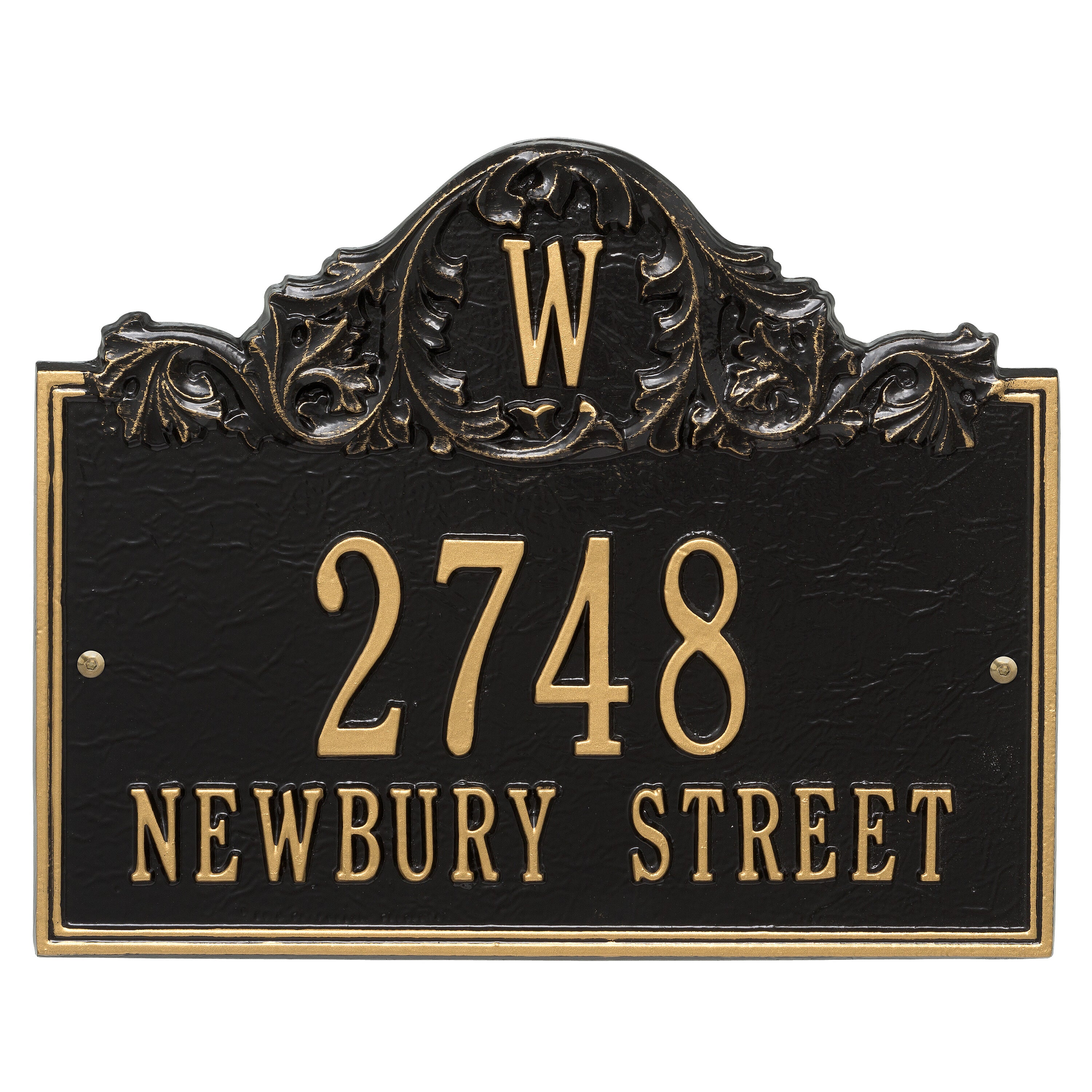 Acanthus Monogram Wall Address Plaque