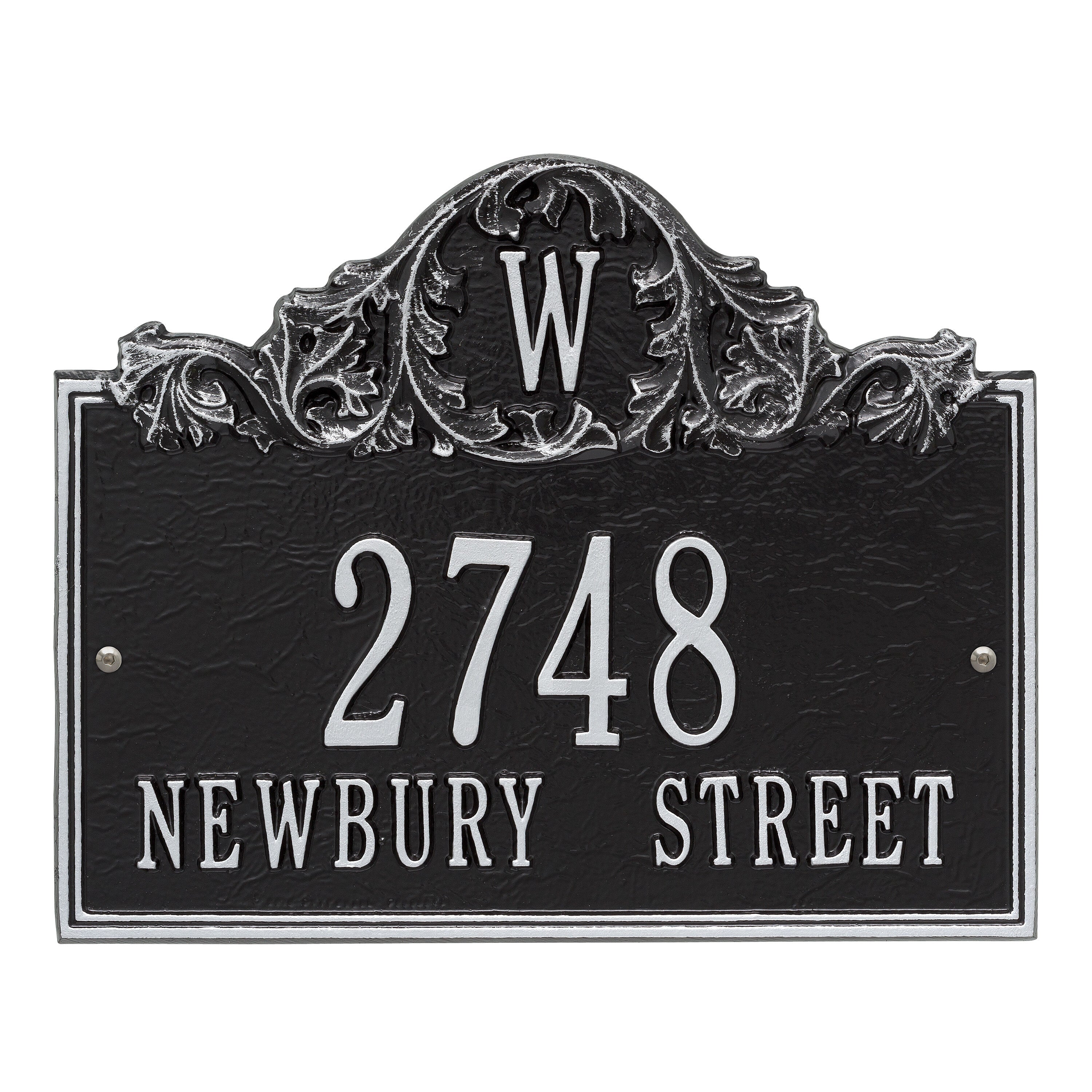 Acanthus Monogram Wall Address Plaque
