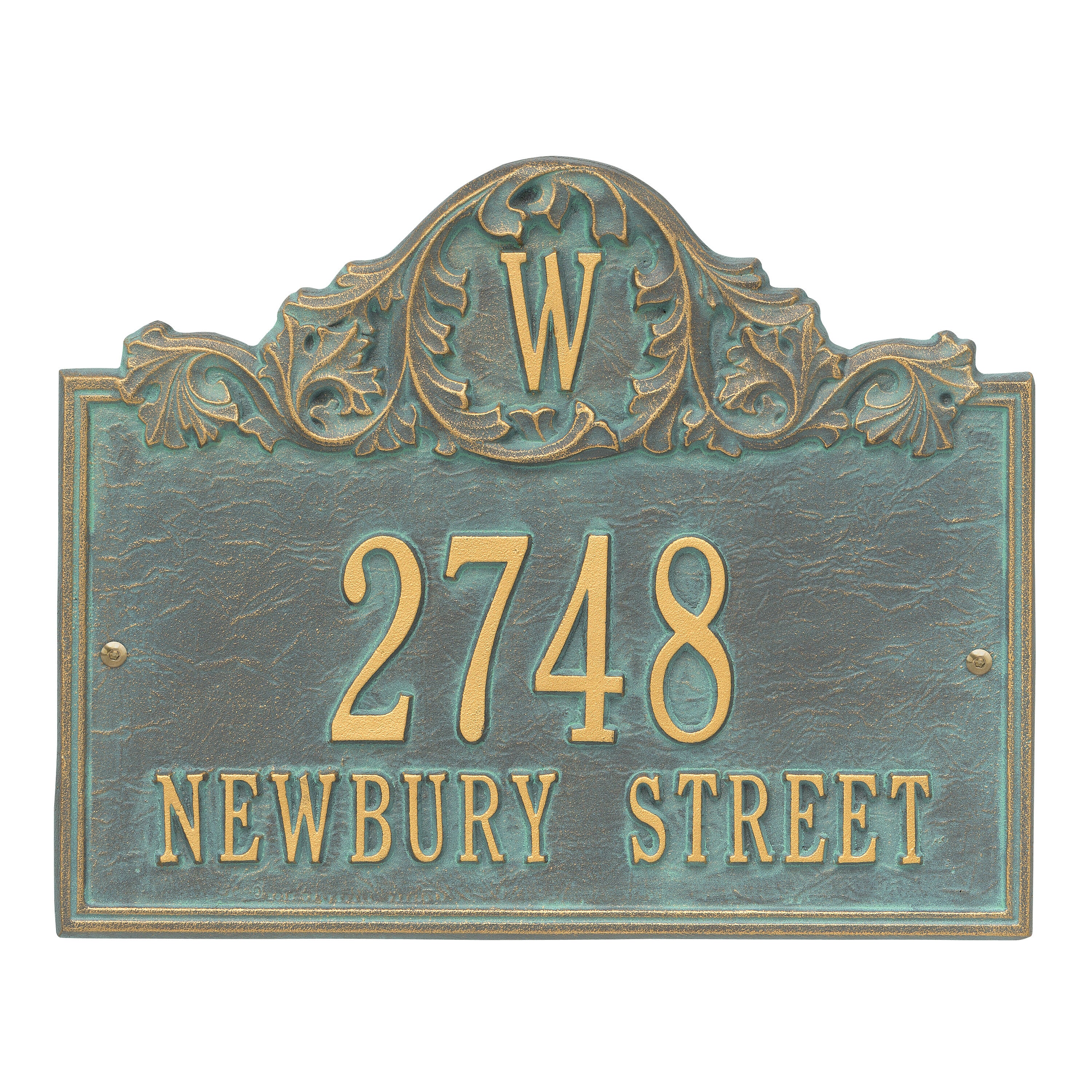 Acanthus Monogram Wall Address Plaque