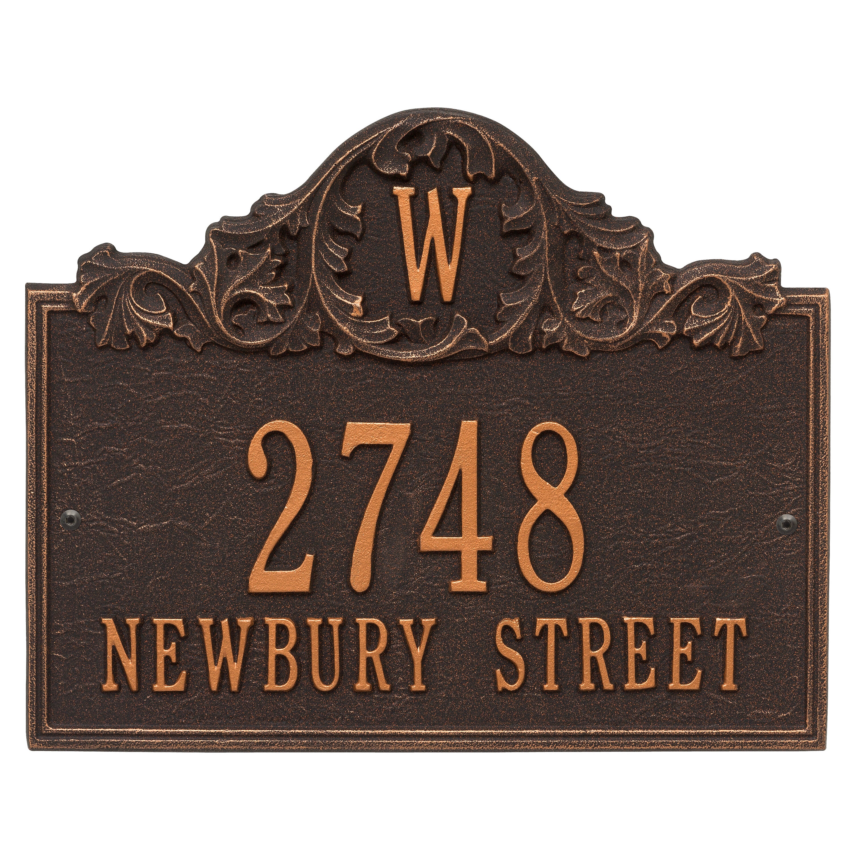 Acanthus Monogram Wall Address Plaque
