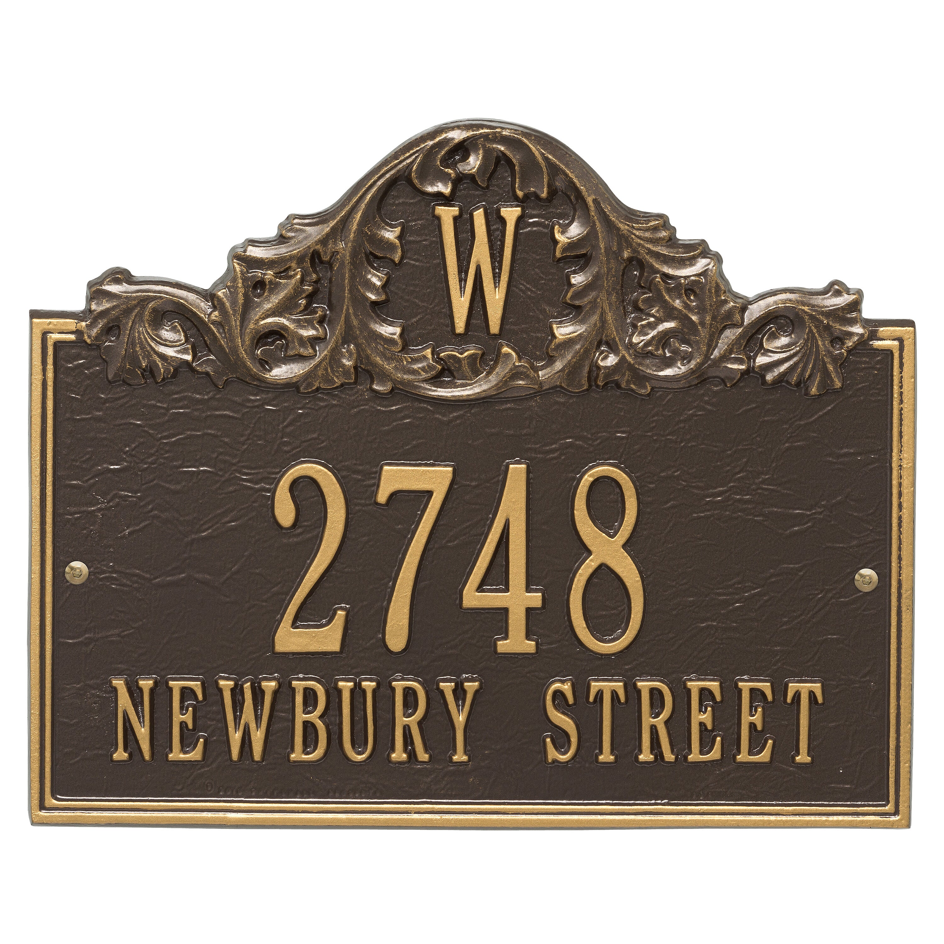 Acanthus Monogram Wall Address Plaque