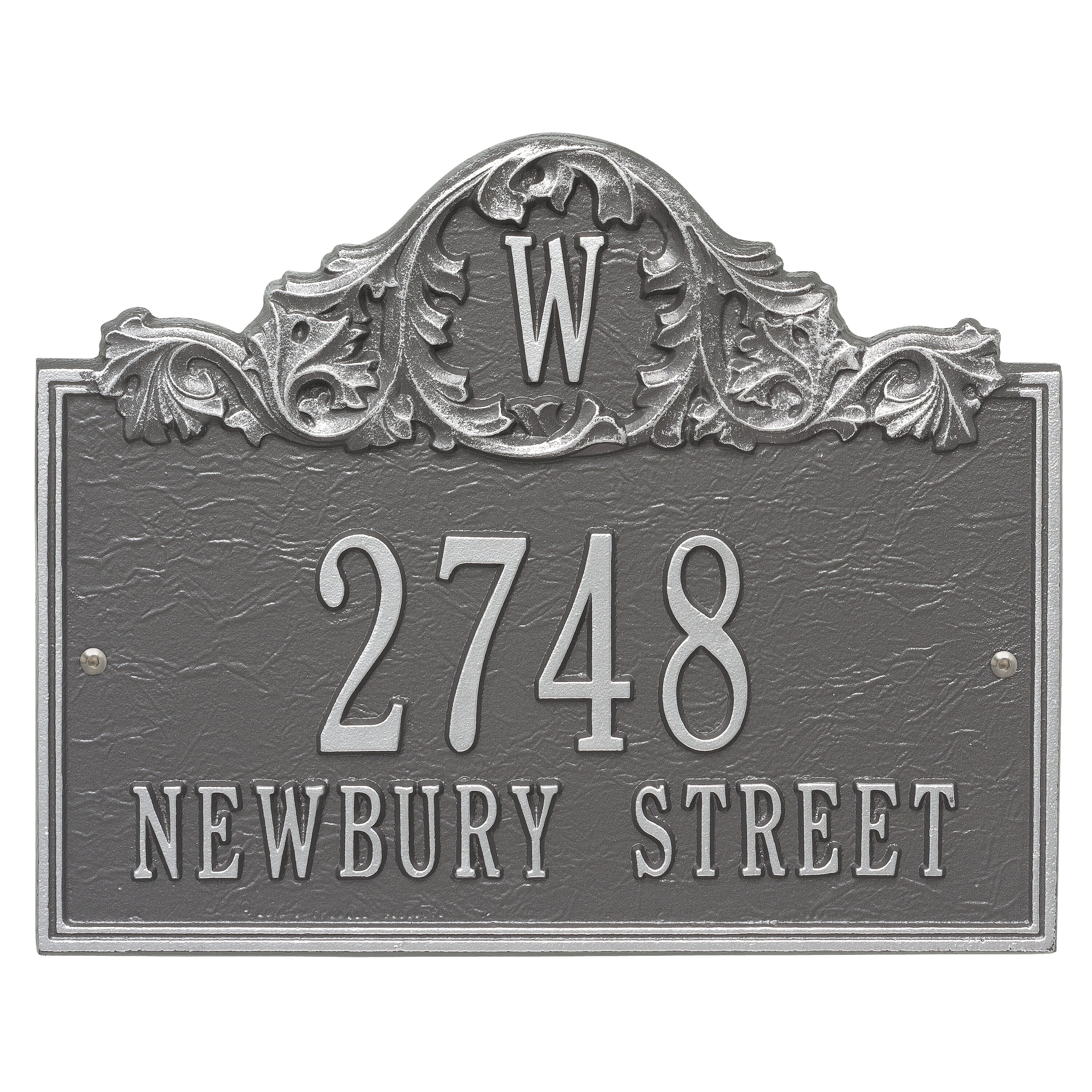 Acanthus Monogram Wall Address Plaque