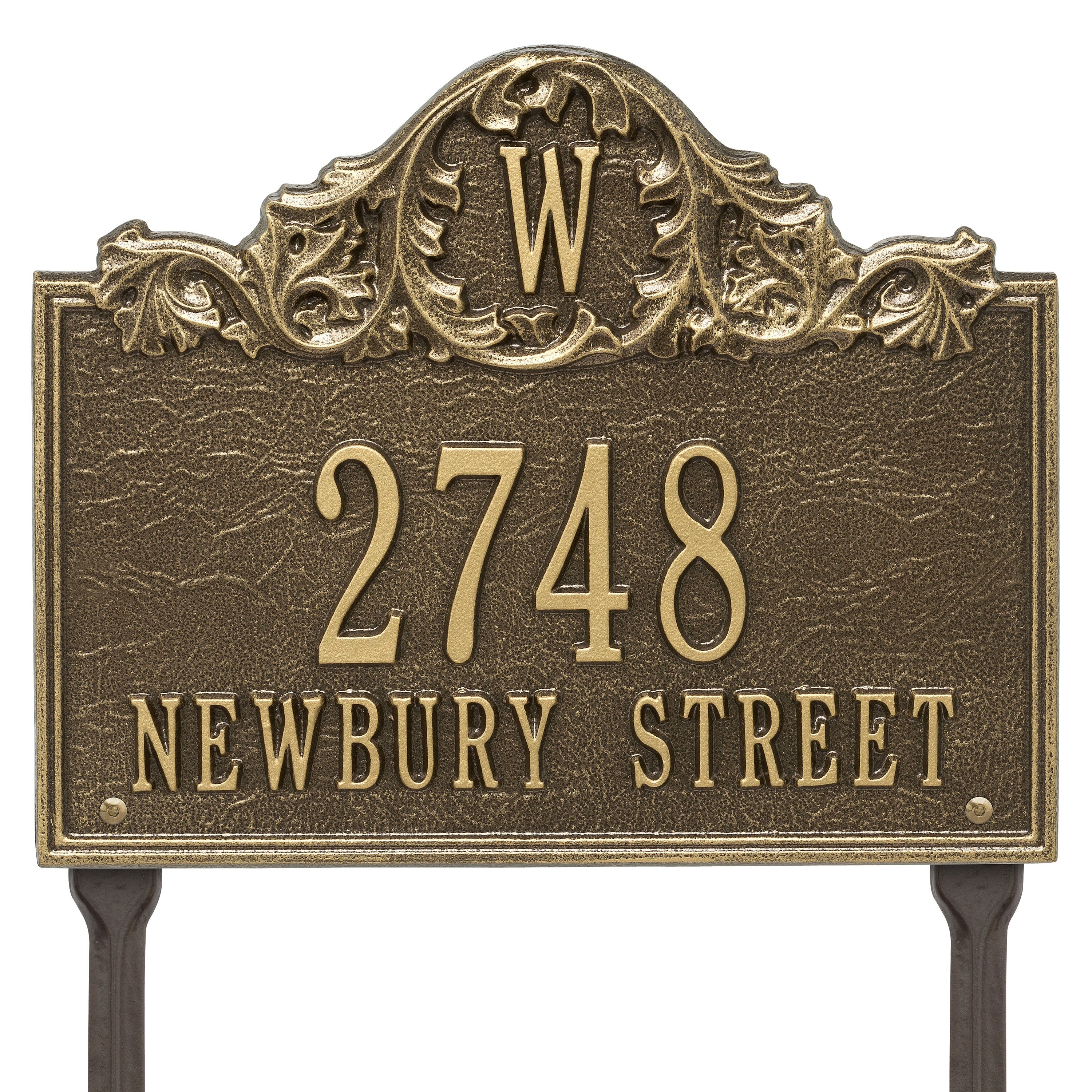 Acanthus Monogram Lawn Address Plaque