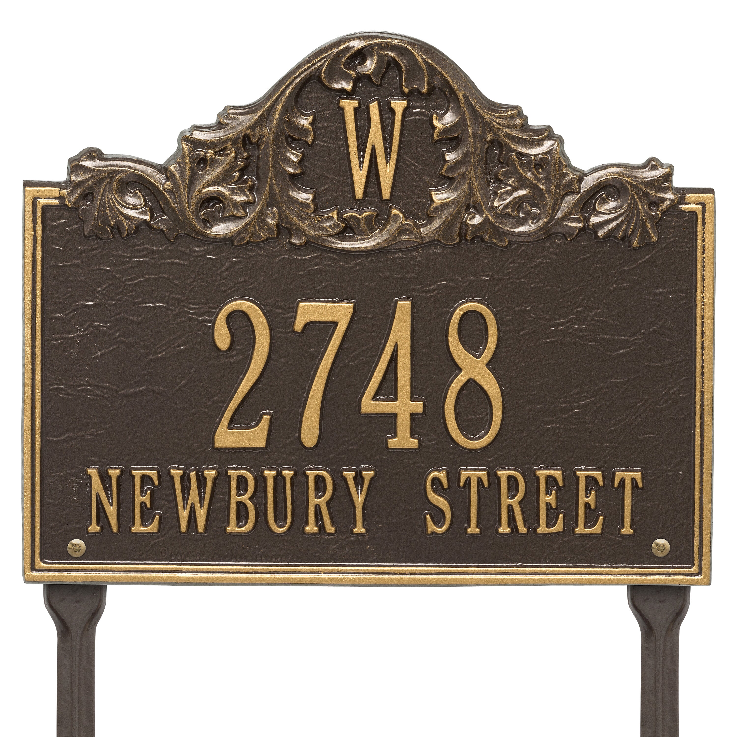 Acanthus Monogram Lawn Address Plaque