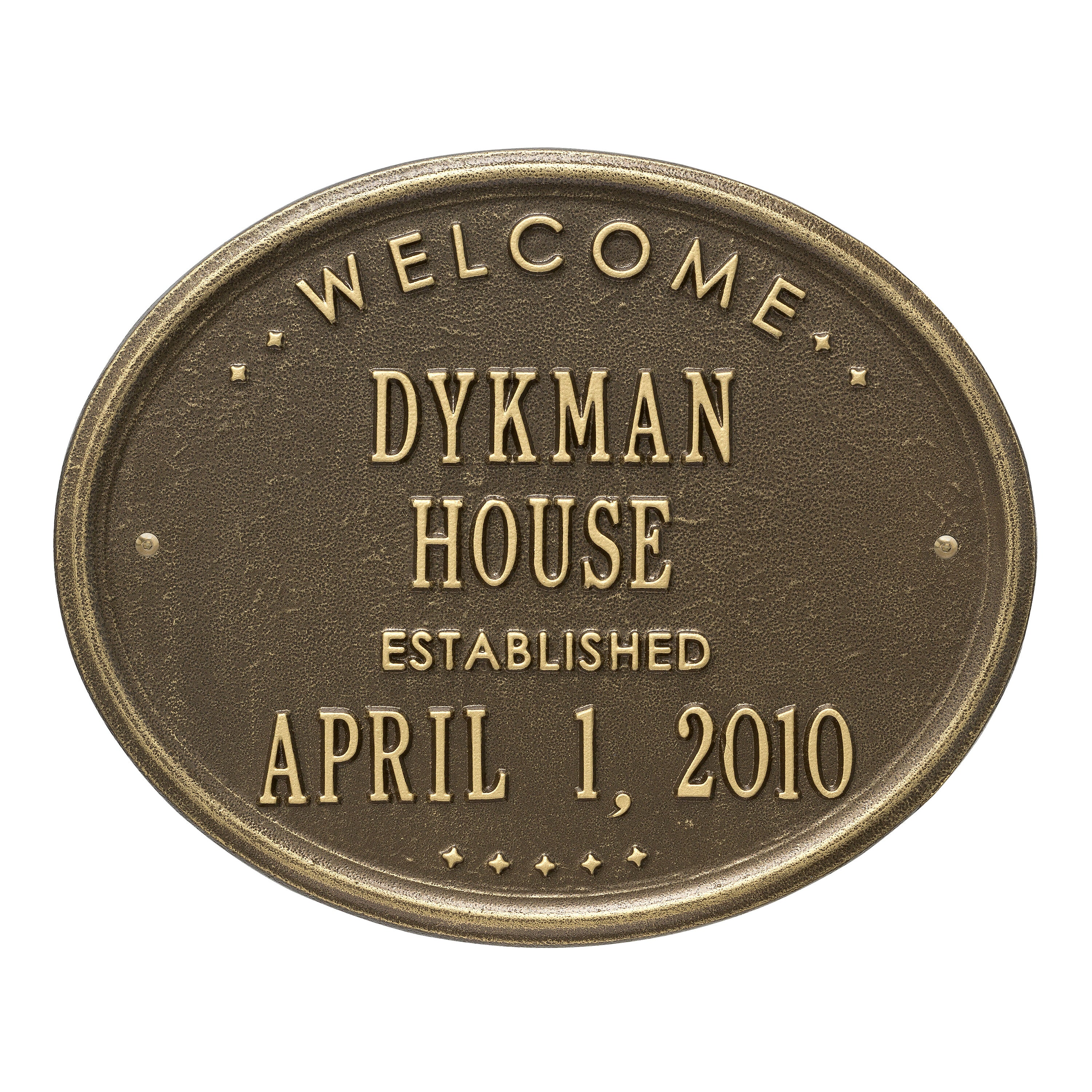 Welcome Oval "House" Plaque