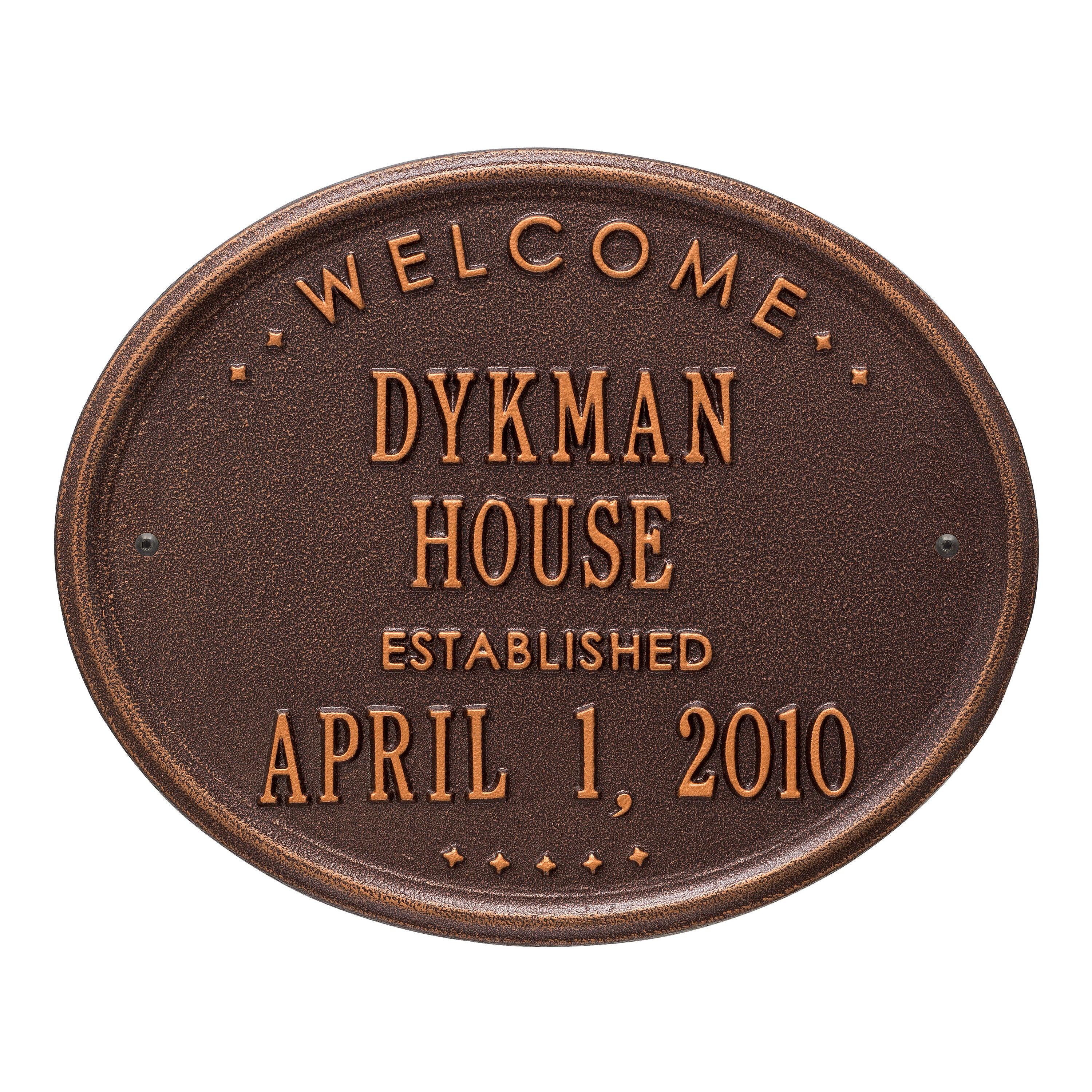 Welcome Oval "House" Plaque