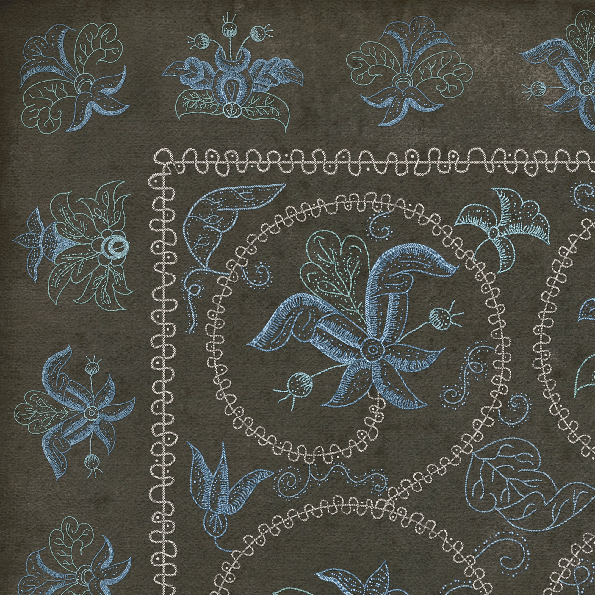 Williamsburg - Crewelwork - Delphinium