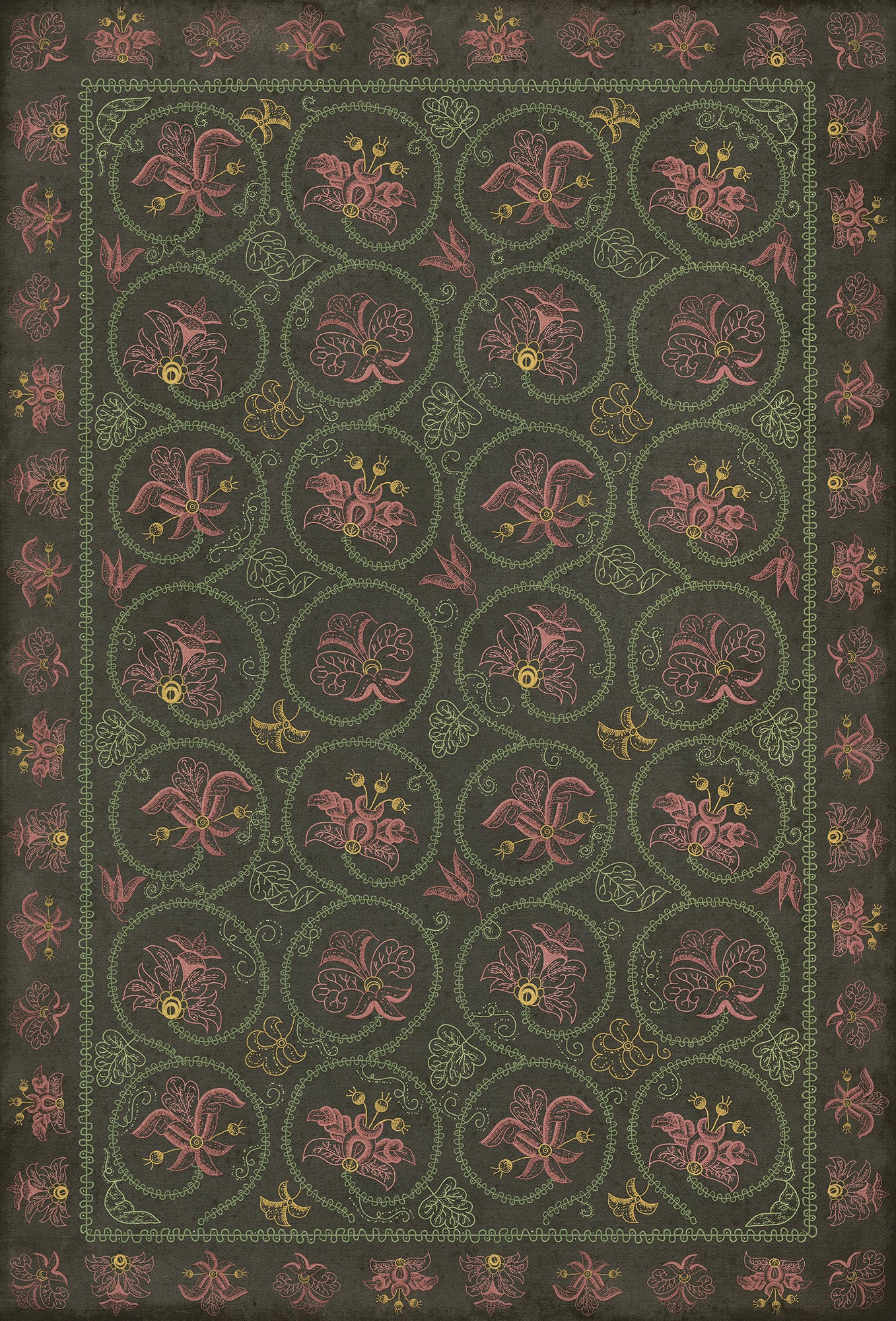 Williamsburg - Crewelwork - Dianthus