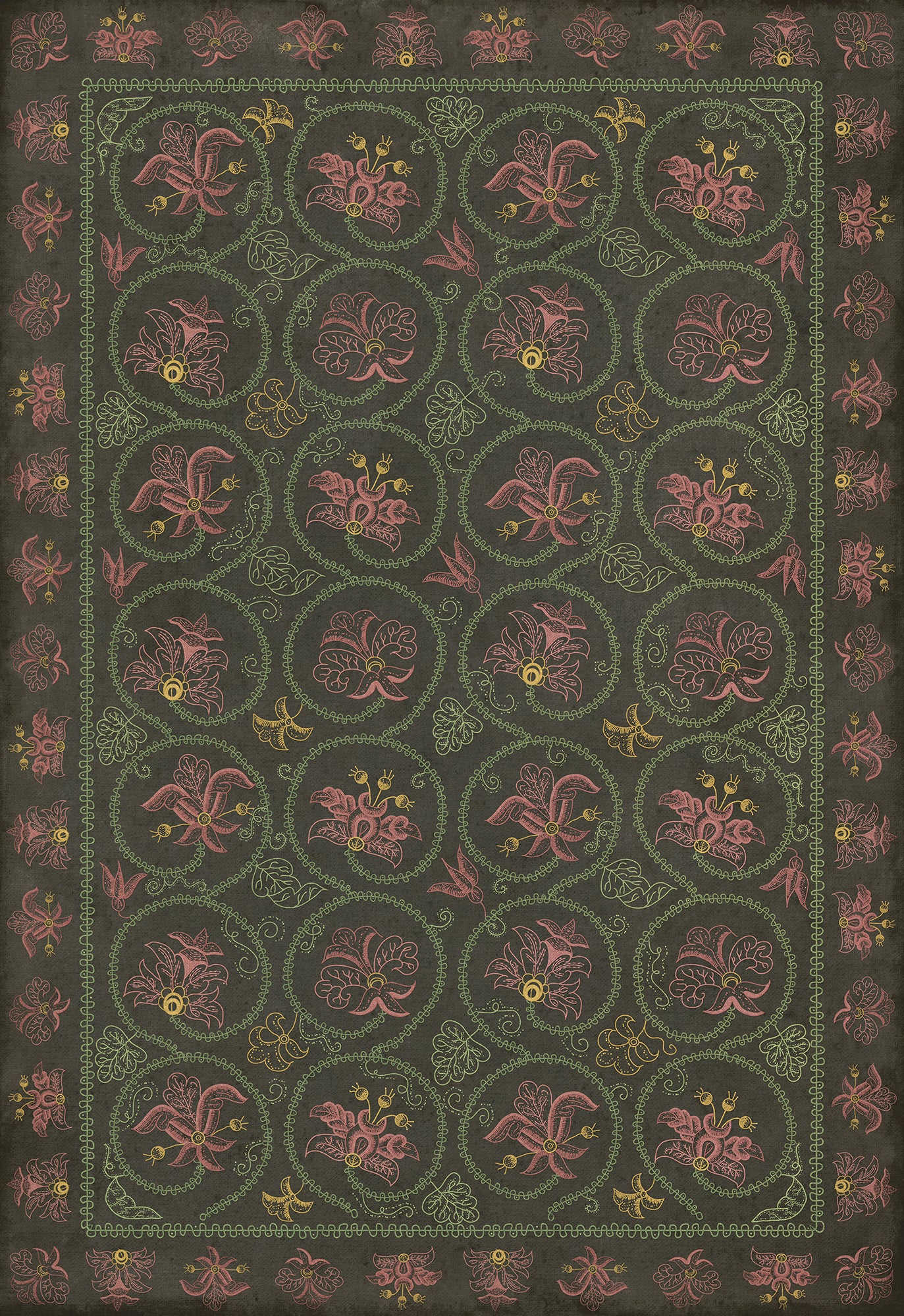 Williamsburg - Crewelwork - Dianthus