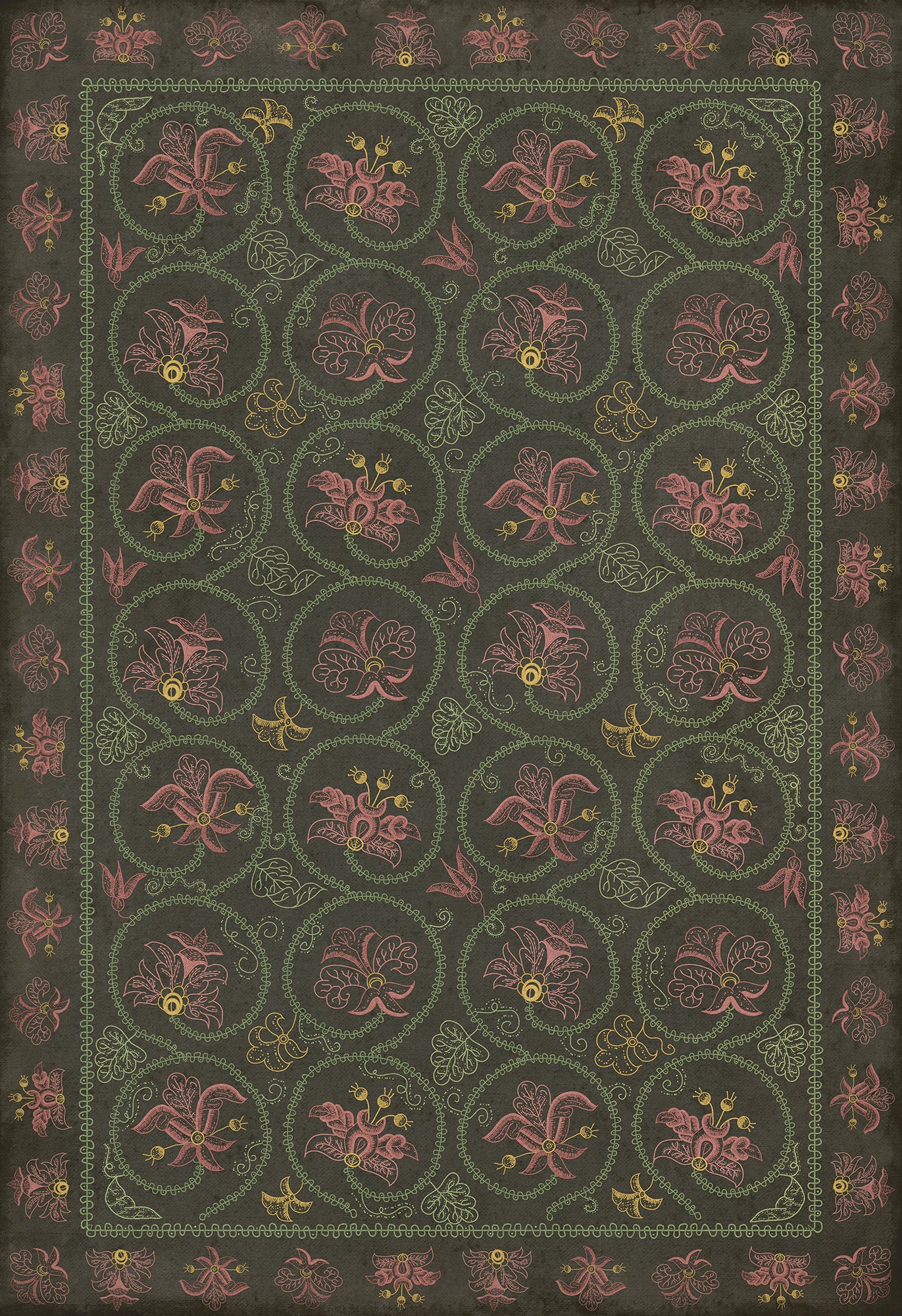 Williamsburg - Crewelwork - Dianthus