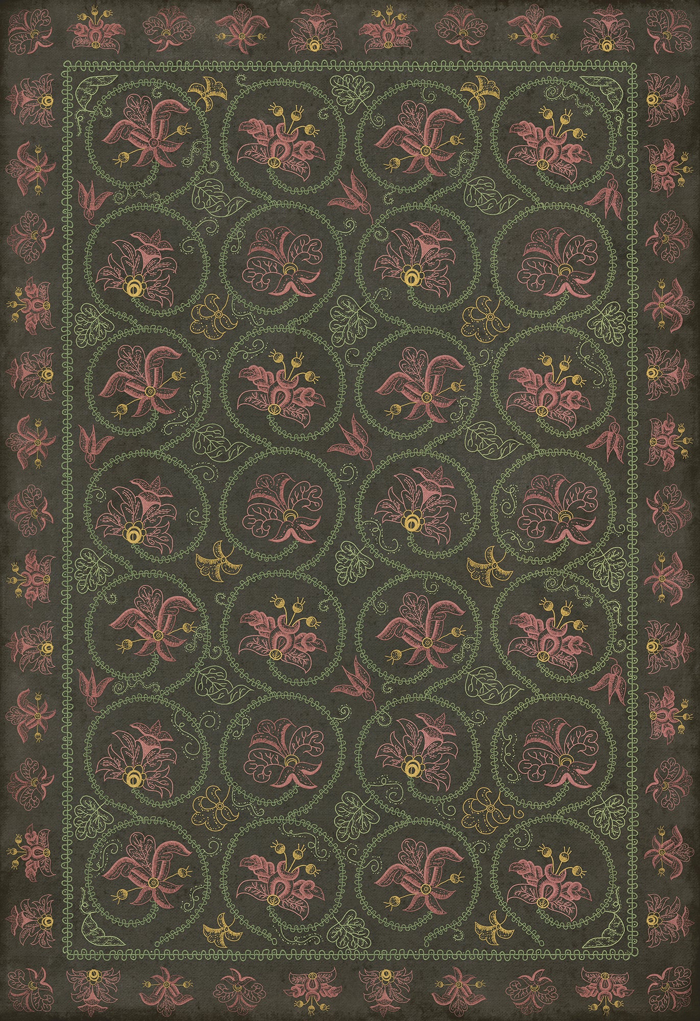 Williamsburg - Crewelwork - Dianthus
