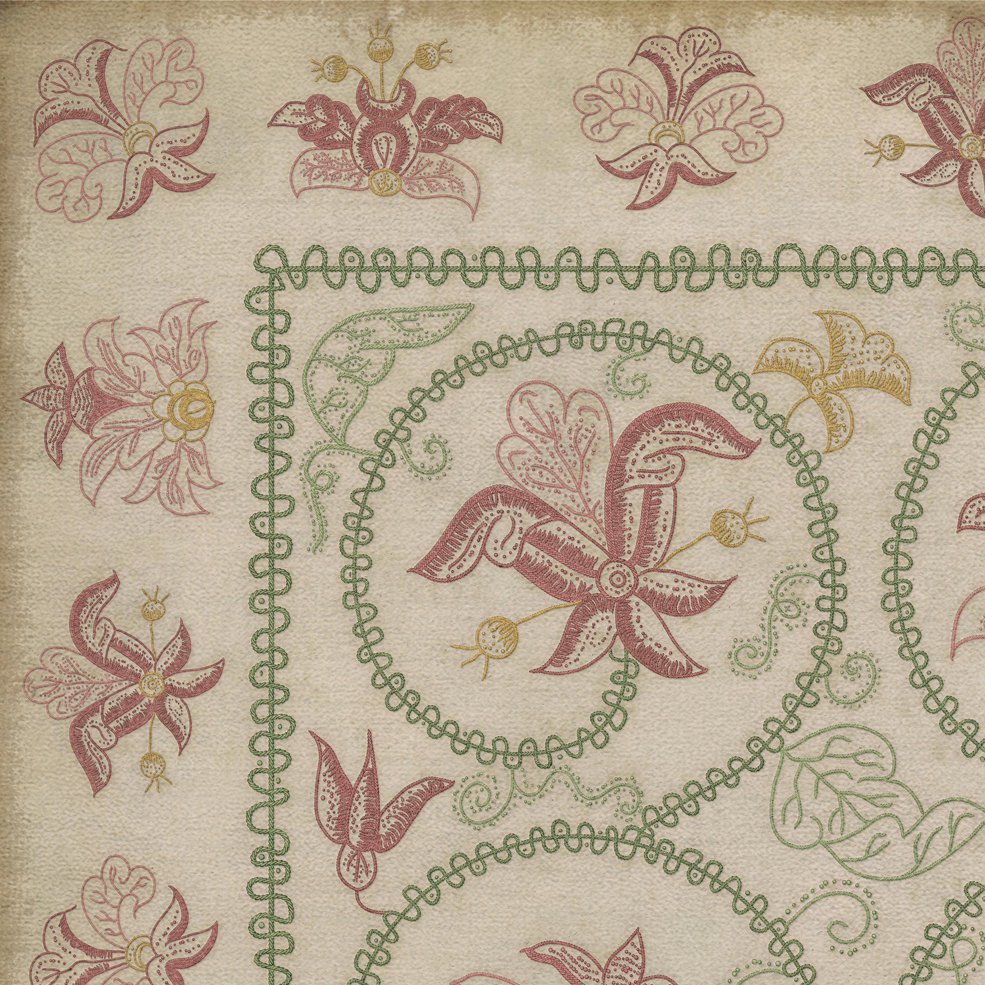 Williamsburg - Crewelwork - Rose Campion
