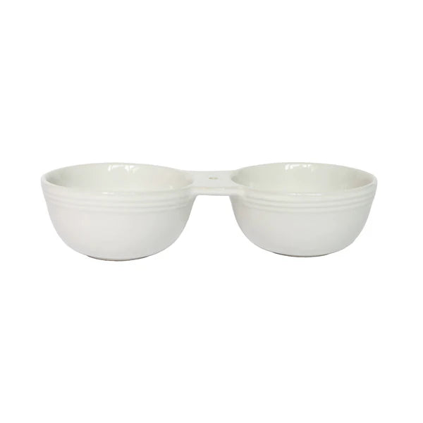 Pinstripes Double Dipper Stoneware