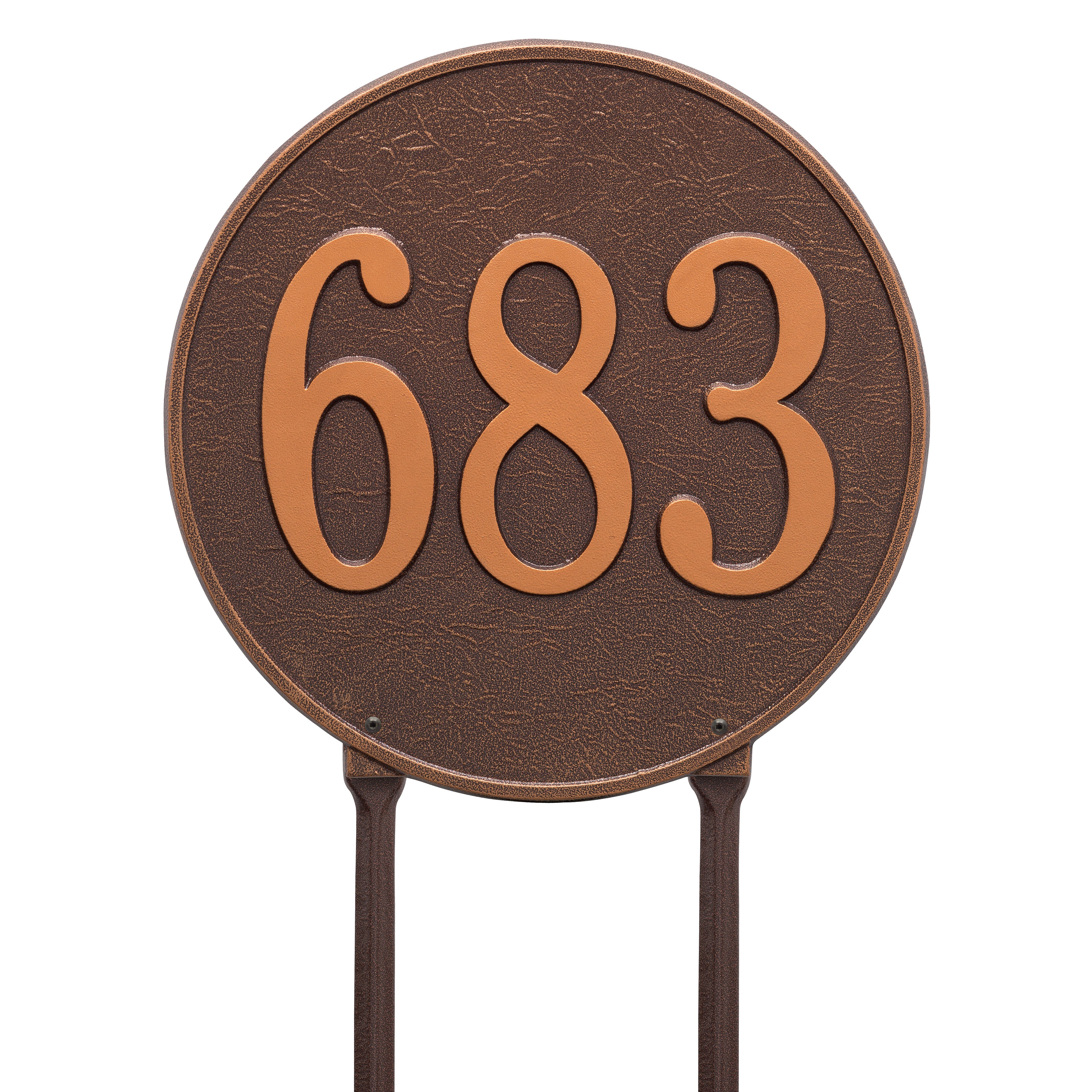 15" Round Lawn Address Plaque