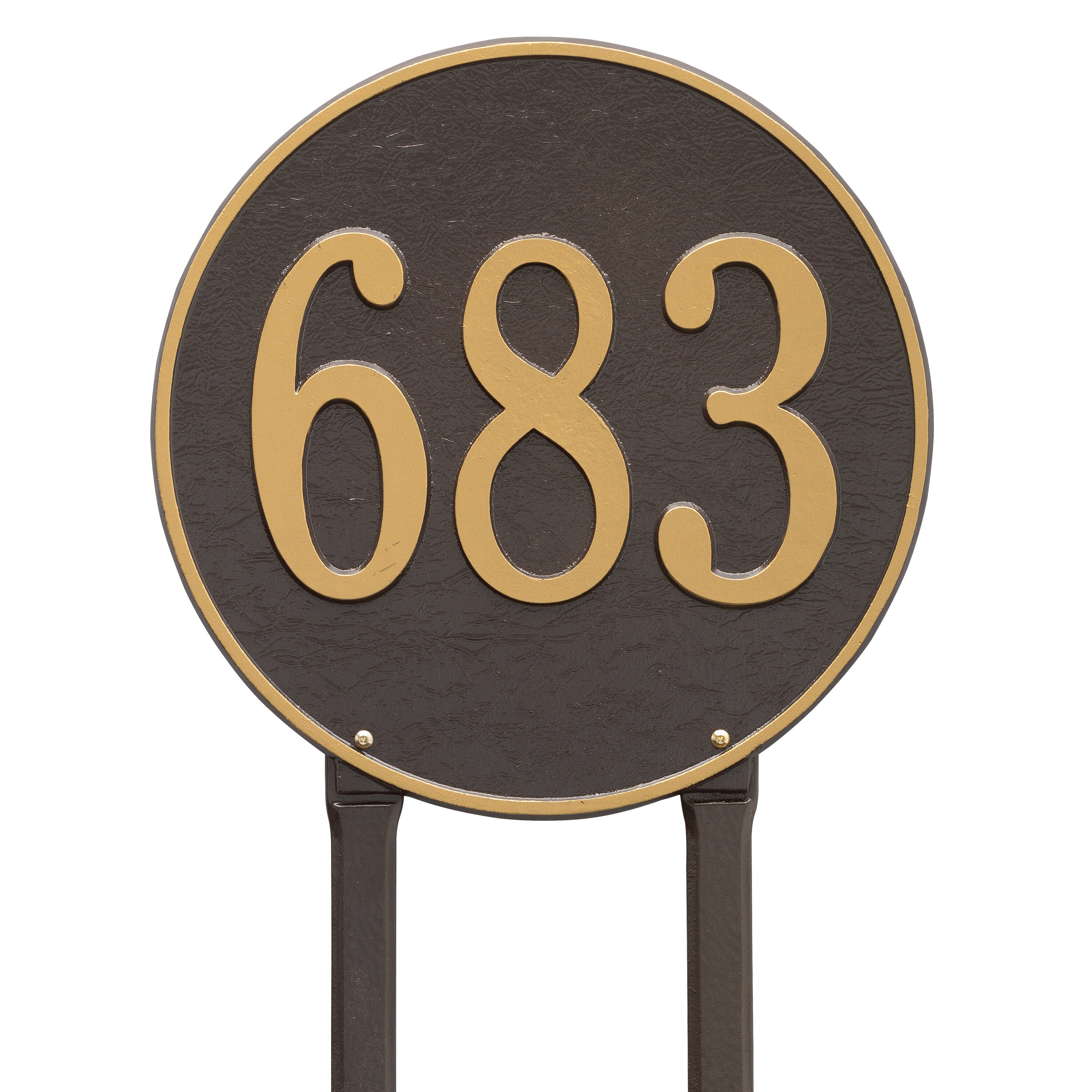 15" Round Lawn Address Plaque