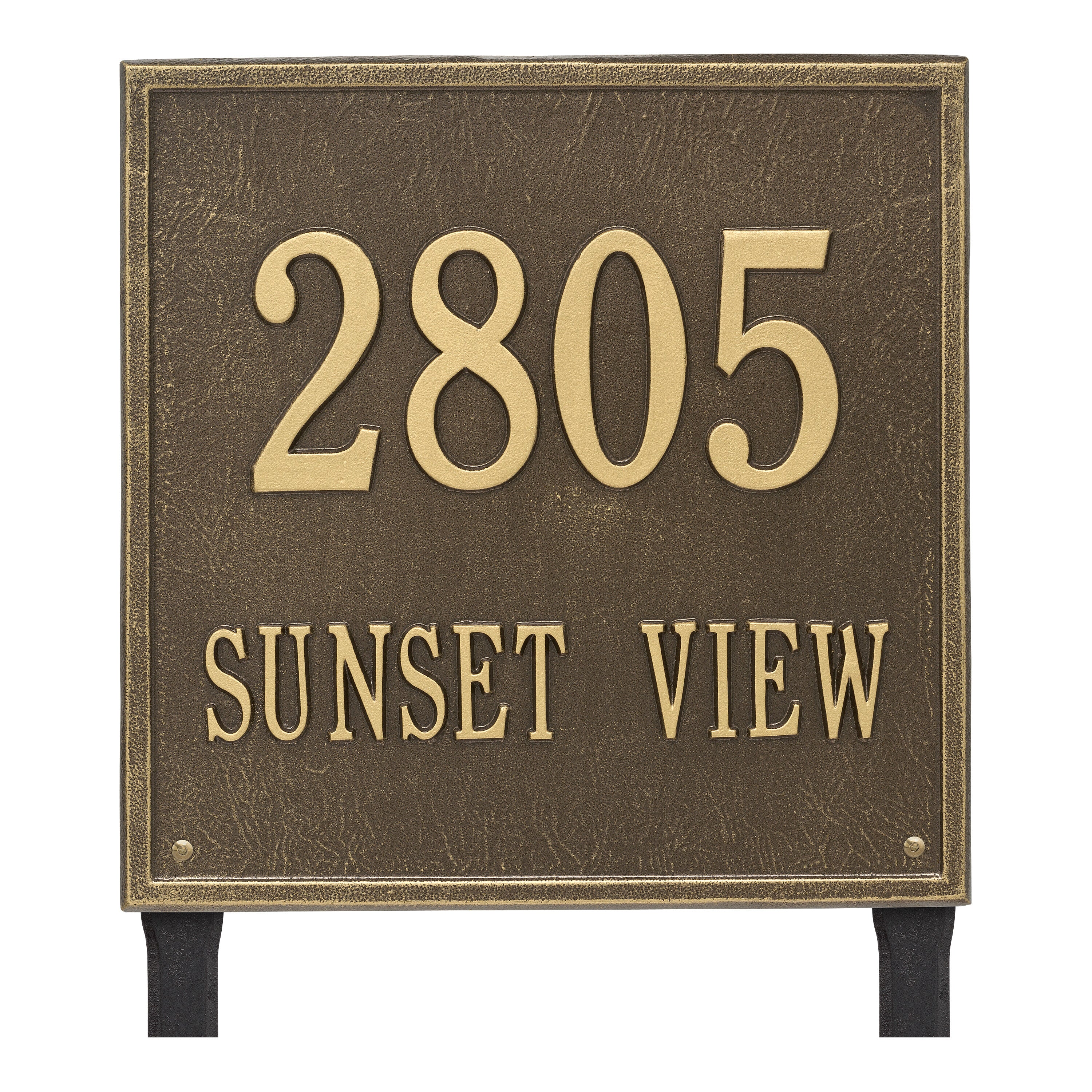 15" Square Lawn Address Plaque