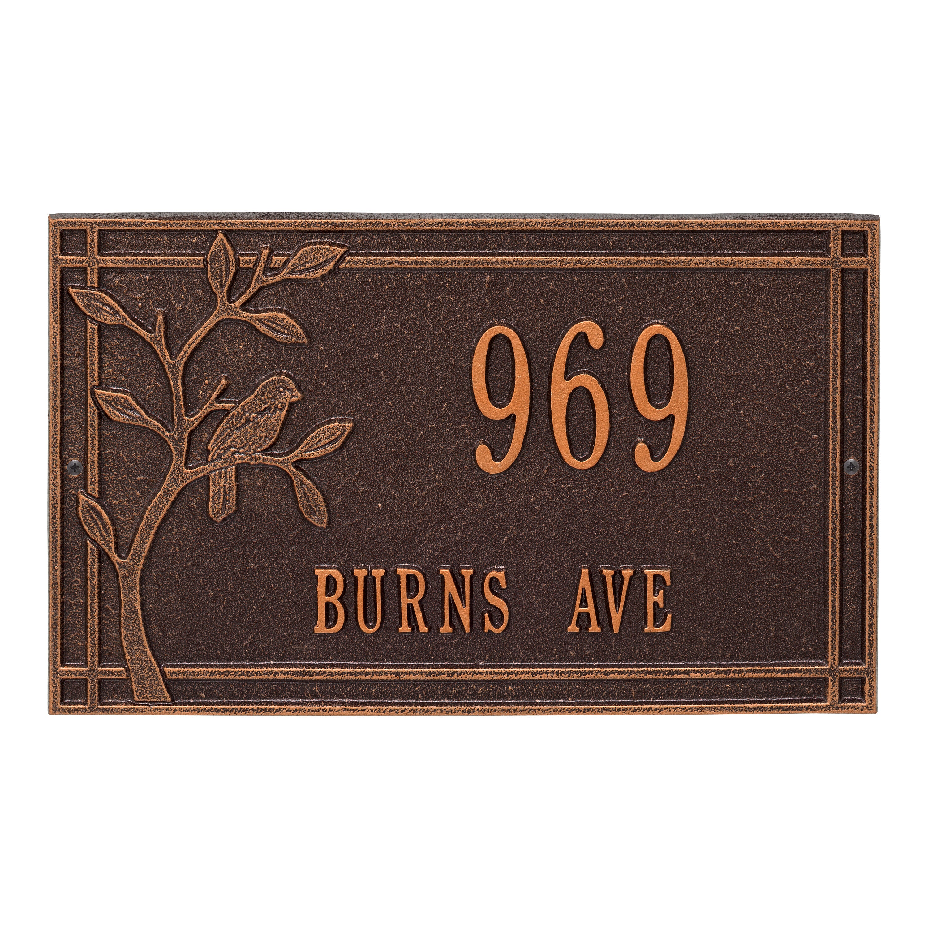 Woodridge Bird Standard Wall Address Plaque