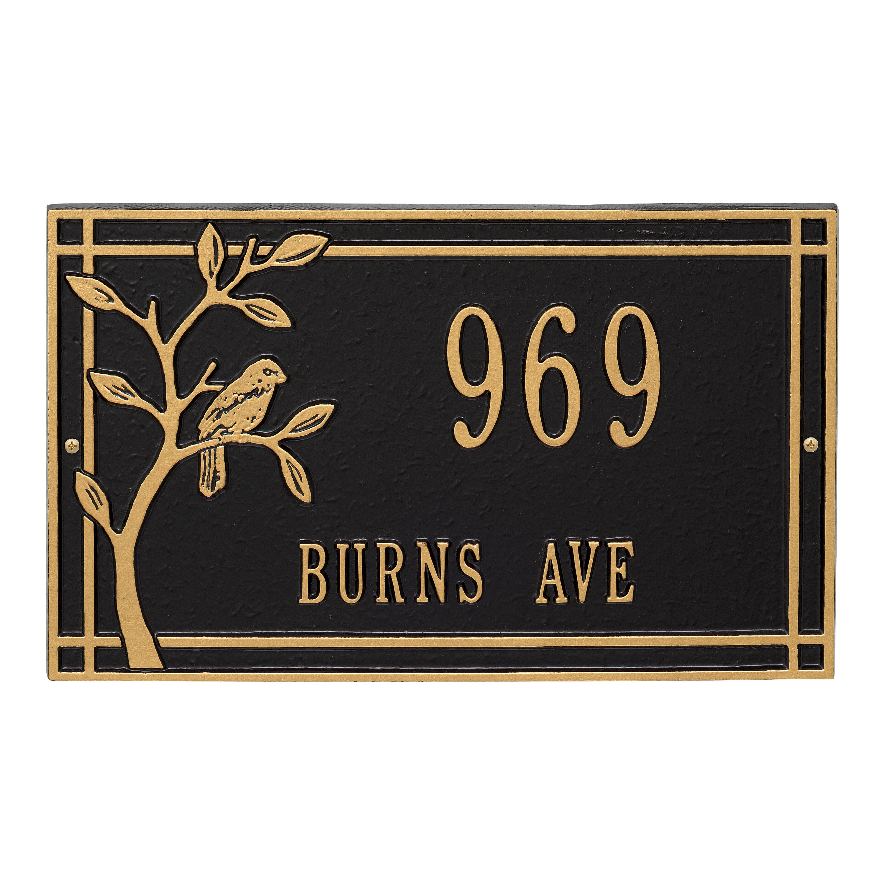 Woodridge Bird Standard Wall Address Plaque