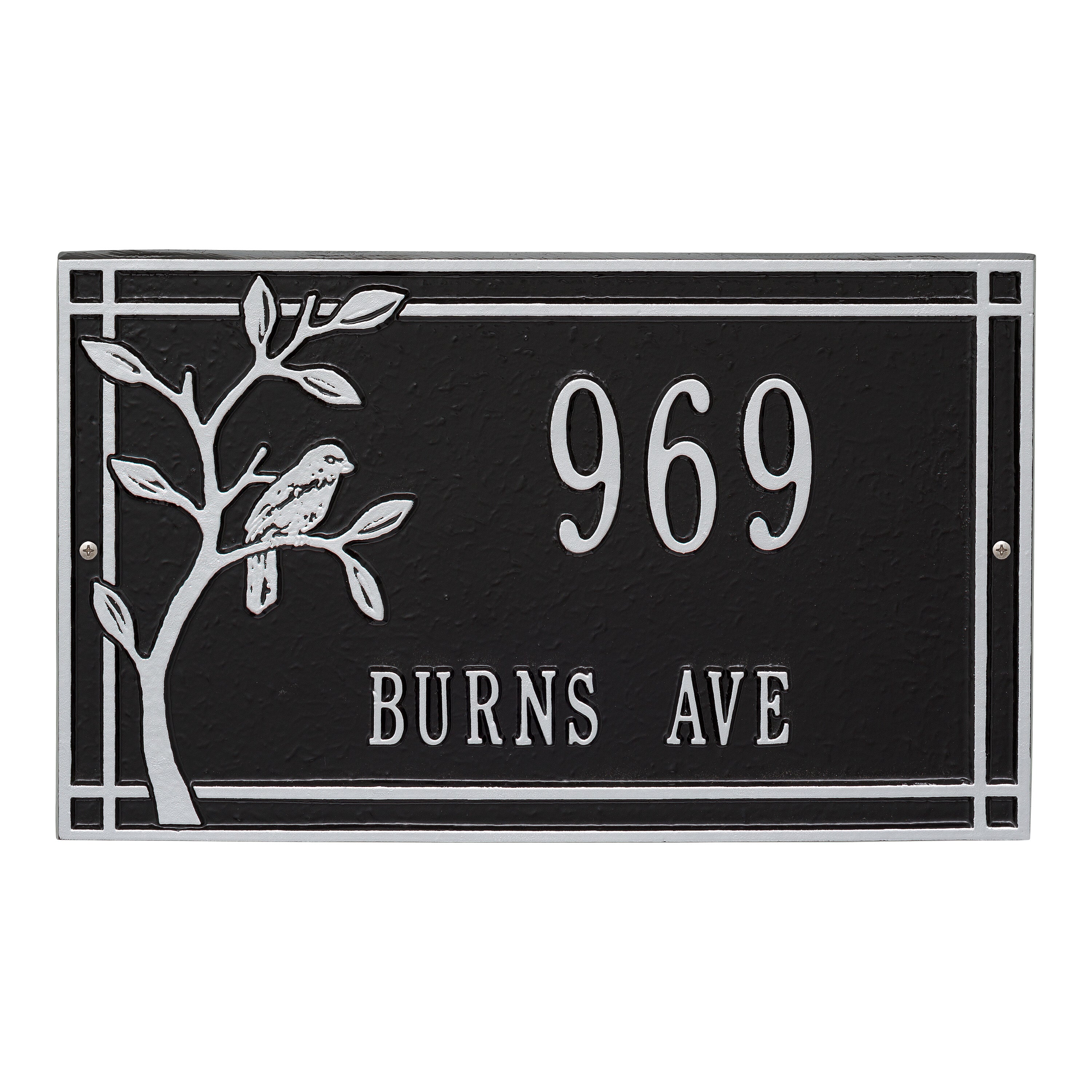 Woodridge Bird Standard Wall Address Plaque